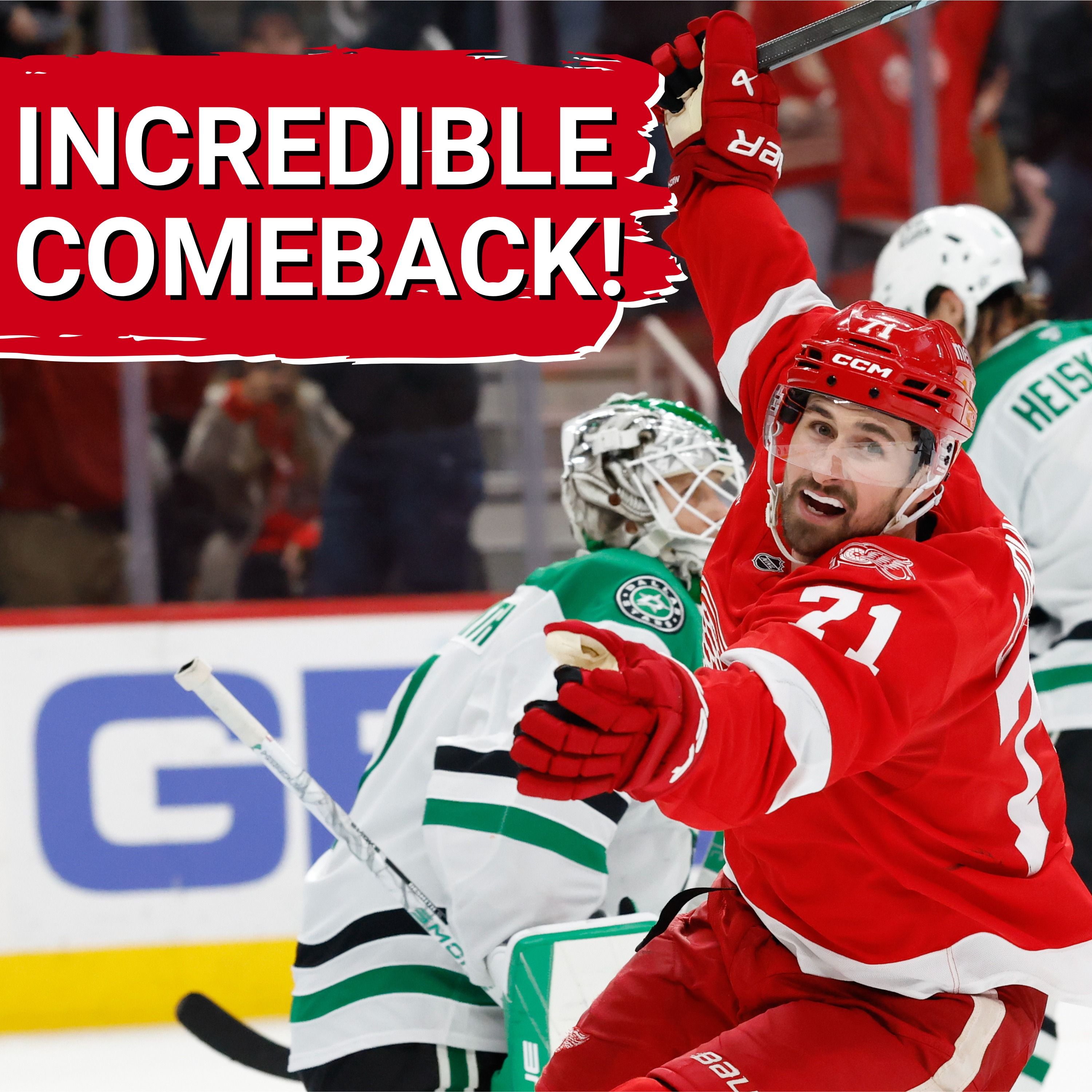 Dylan Larkin caps off INCREDIBLE comeback over the Dallas Stars