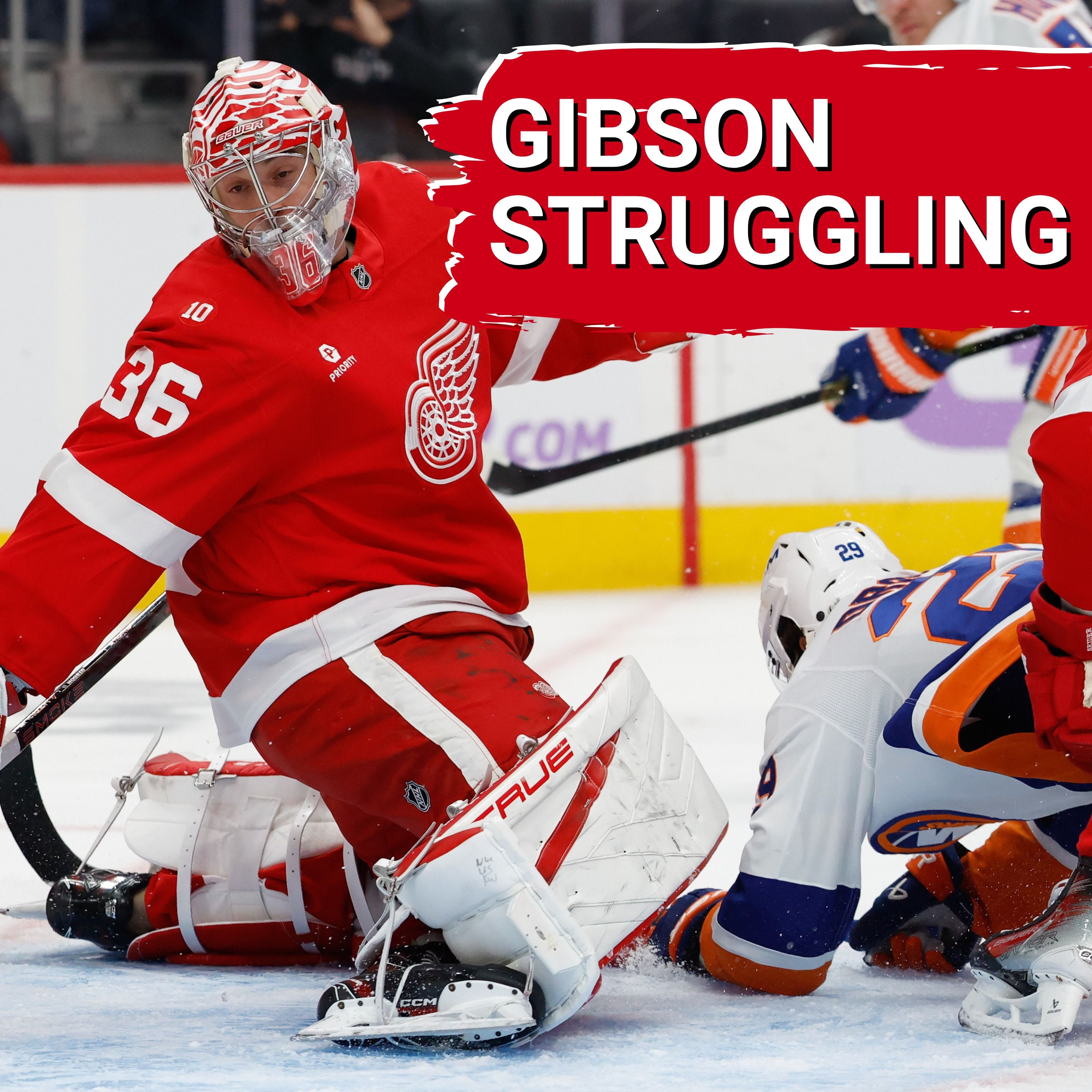John Gibson's struggles continue as Detroit is shutout by the New York Islanders