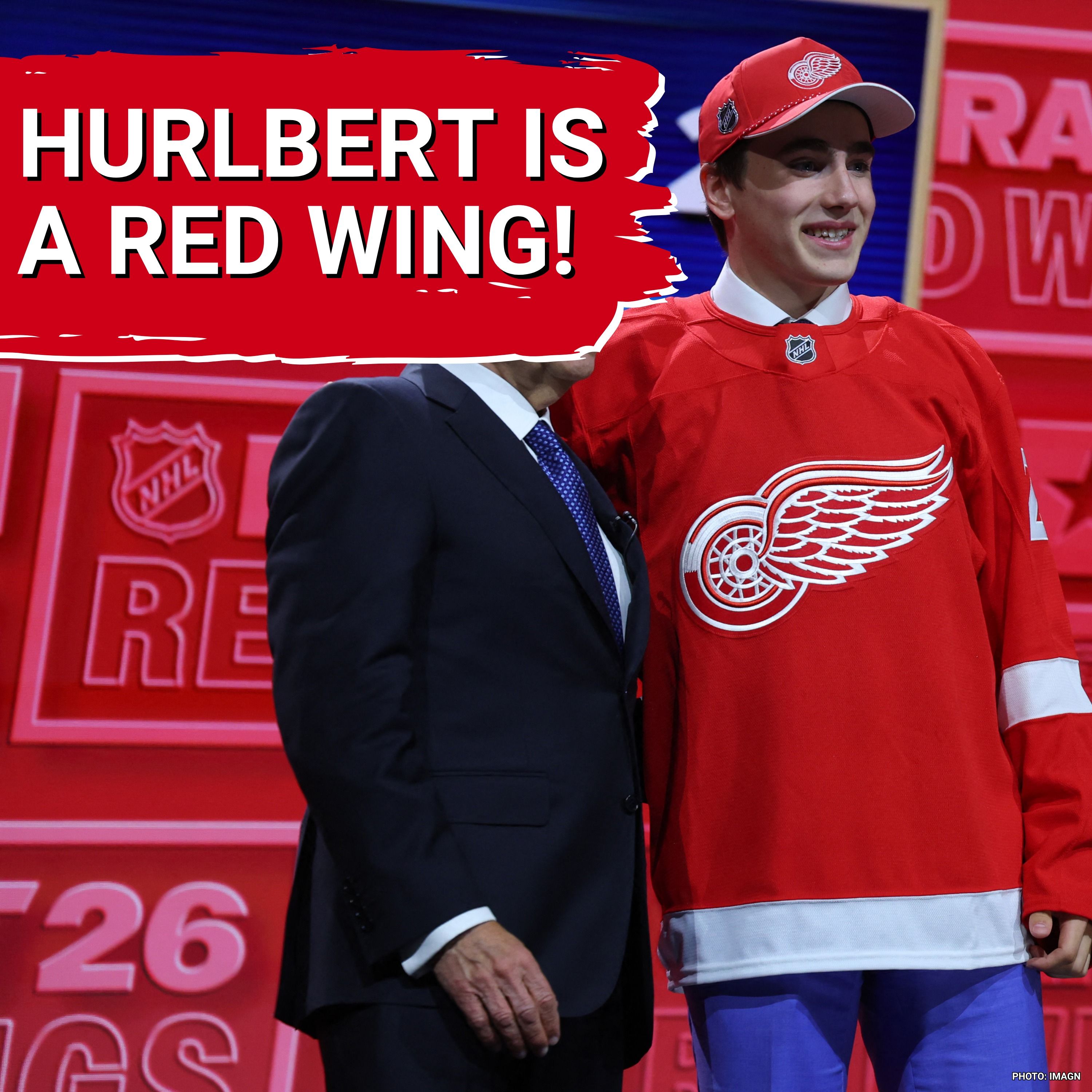 DRAFT SWING: J.P. Hurlbert drafted 23rd overall after Red Wings deal Sebastian Cossa to Utah Mammoth episode artwork