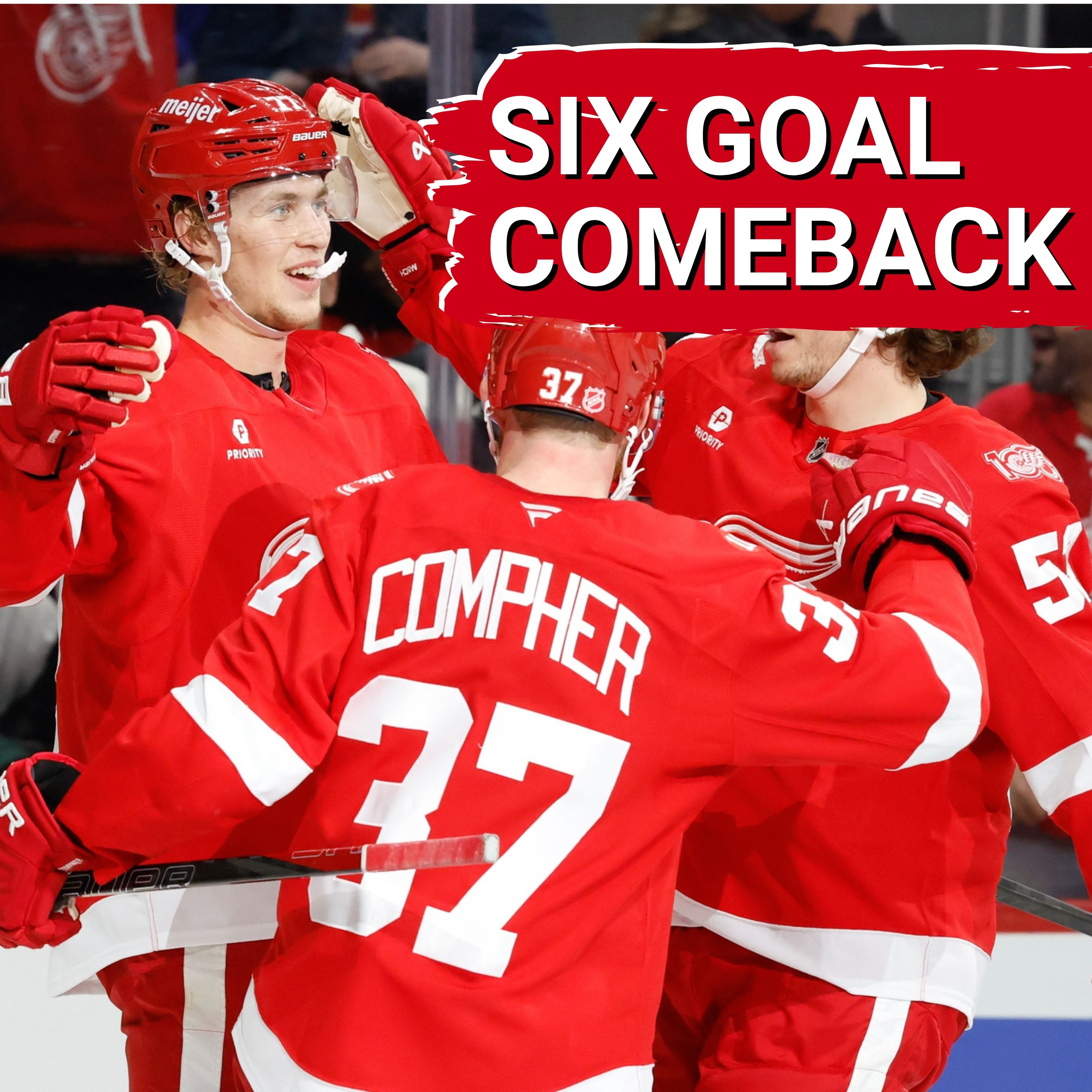 Red Wings score 6 UNANSWERED in comeback win over Blues | Alex DeBrincat finally finds twine