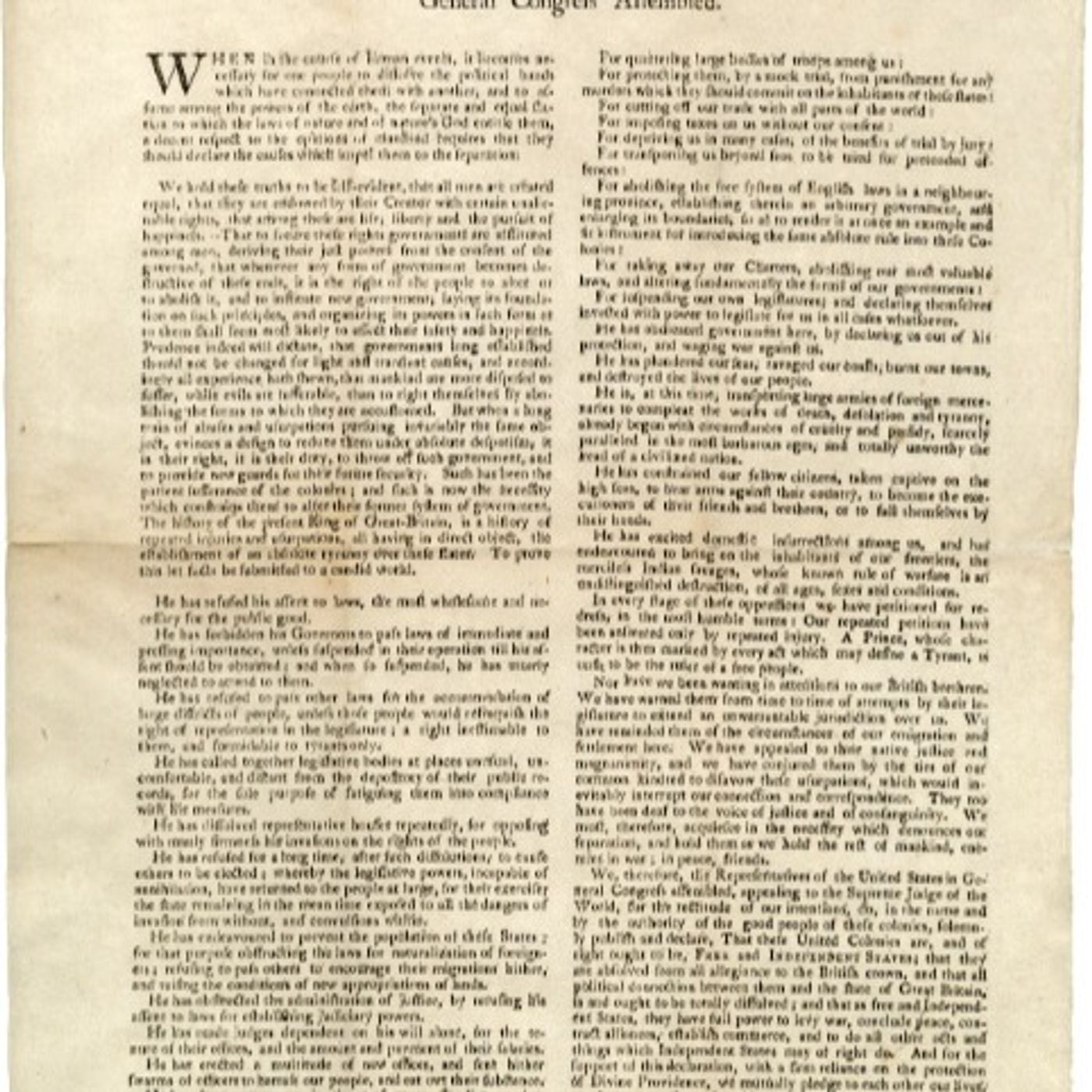 The Meaning Behind a Rare Printing of the Declaration of Independence