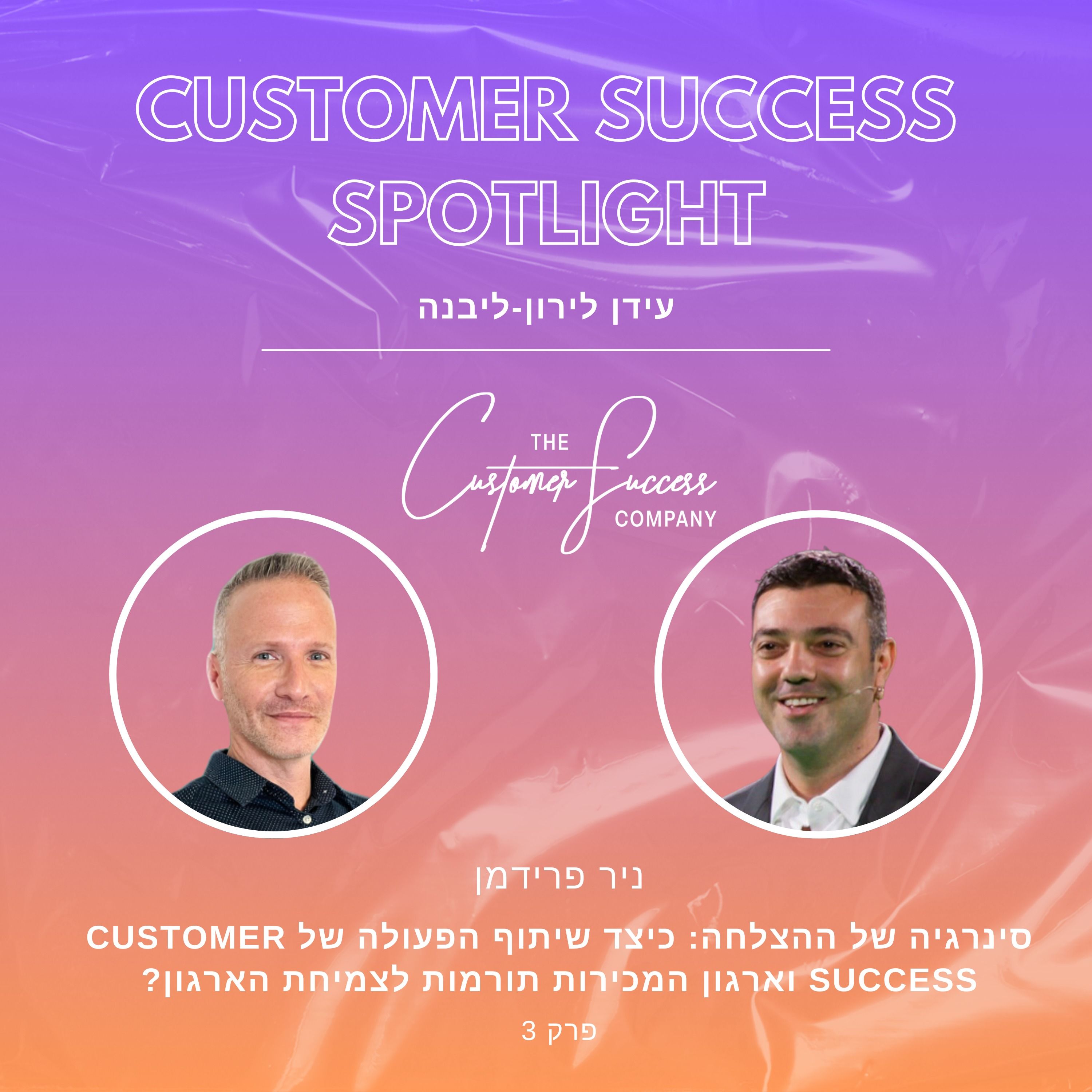 3. סינרגיה של ההצלחה: כיצד שיתוף הפעולה של Customer Success  וארגון המכירות תורמות לצמיחת הארגון episode artwork