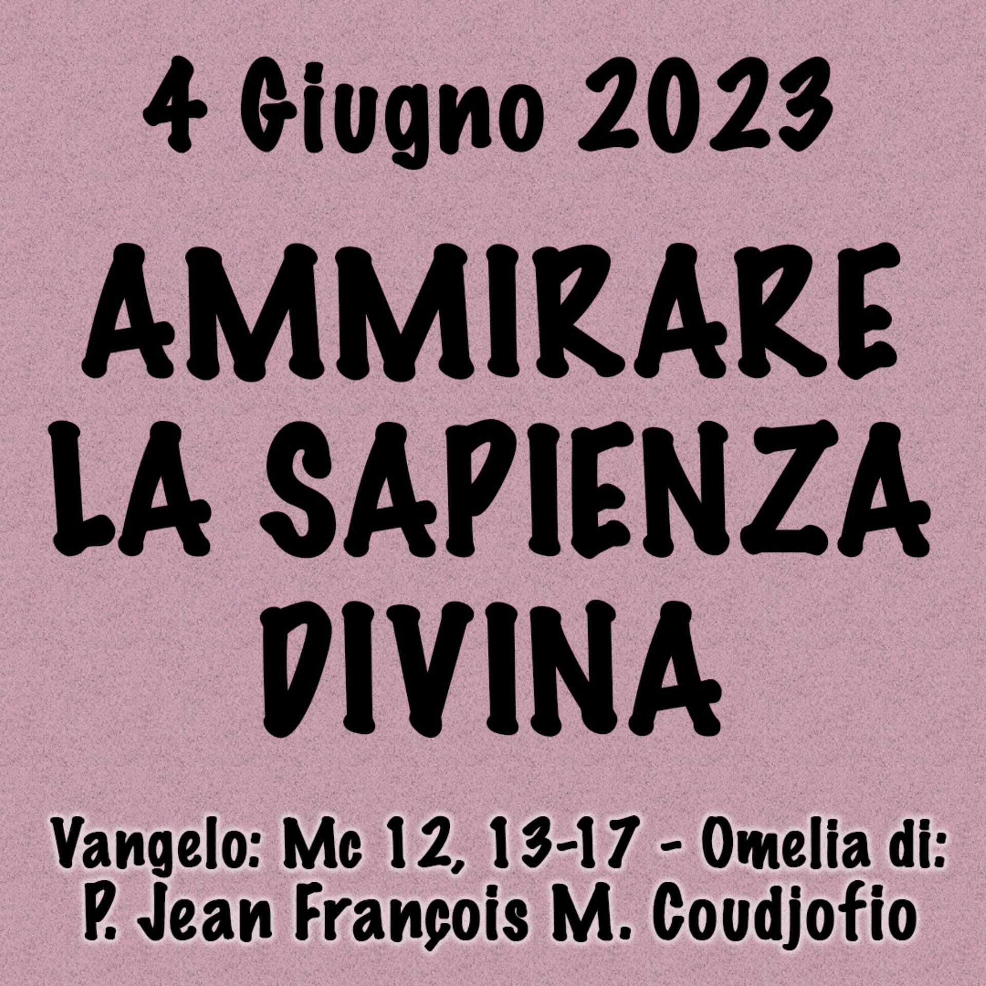 Omelia 4 Giugno 2024, AMMIRARE LA SAPIENZA DIVINA episode artwork