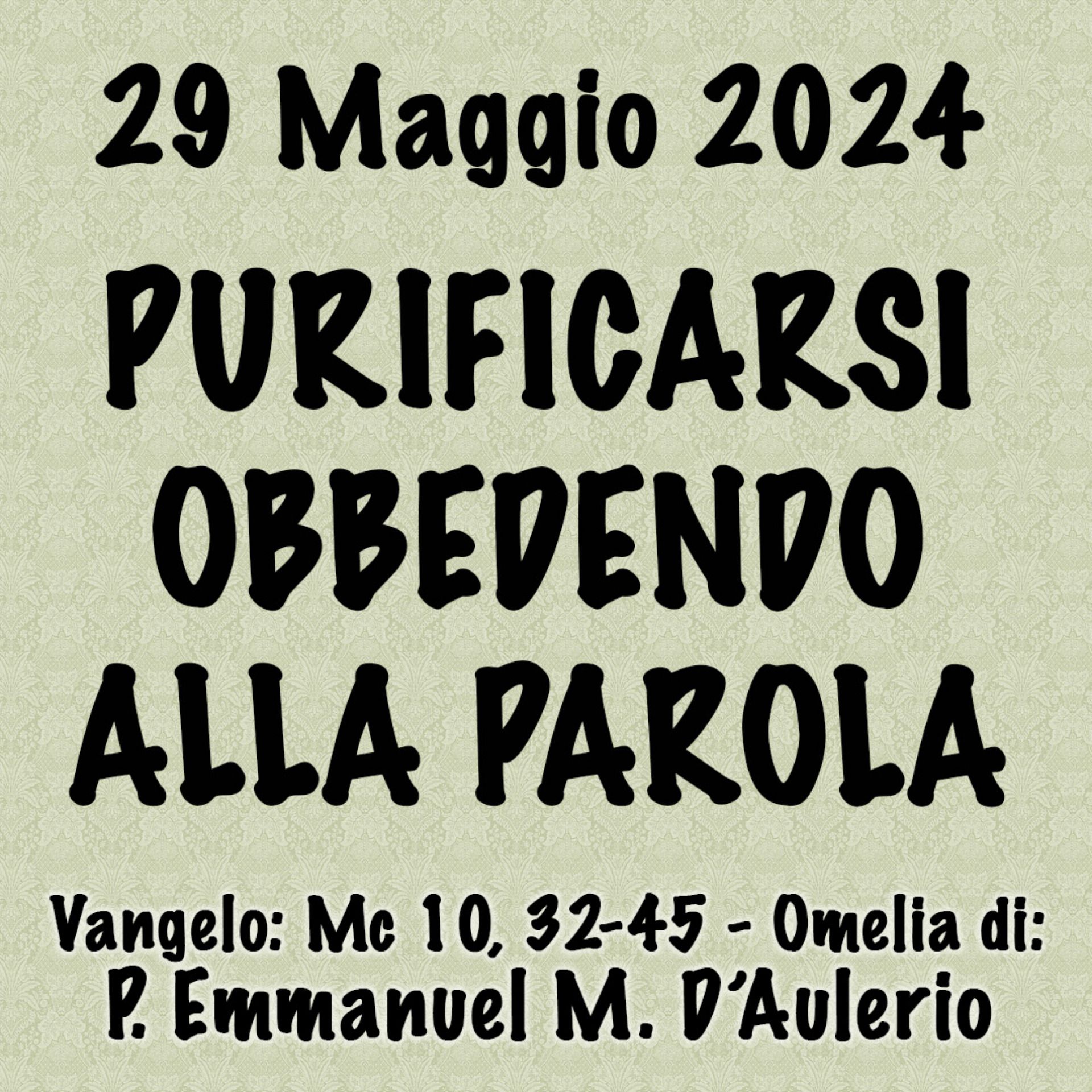 Omelia 29 Maggio 2024, PURIFICARSI OBBEDENDO ALLA PAROLA episode artwork
