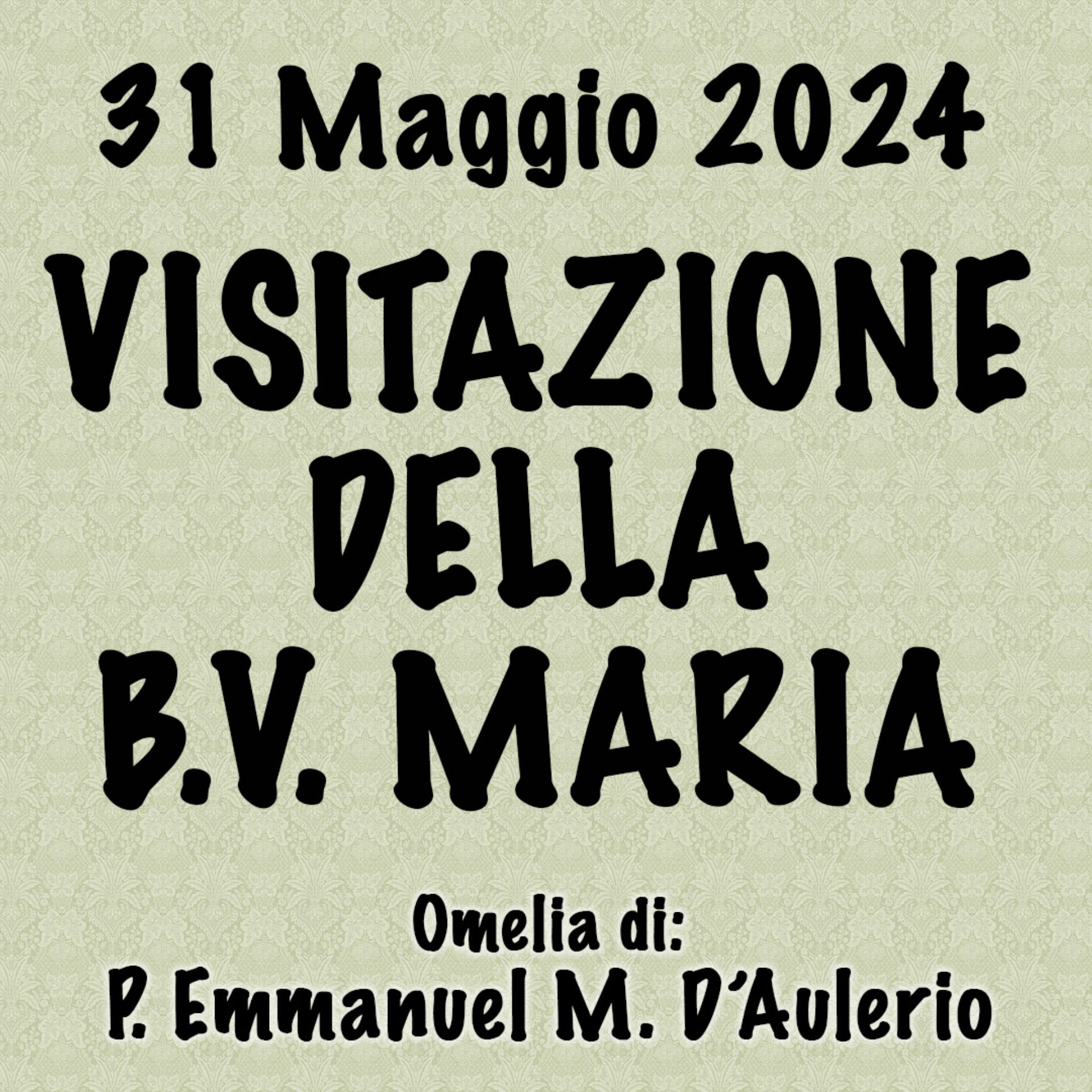 Omelia 31 Maggio 2024, VISITAZIONE DELLA B. V. MARIA