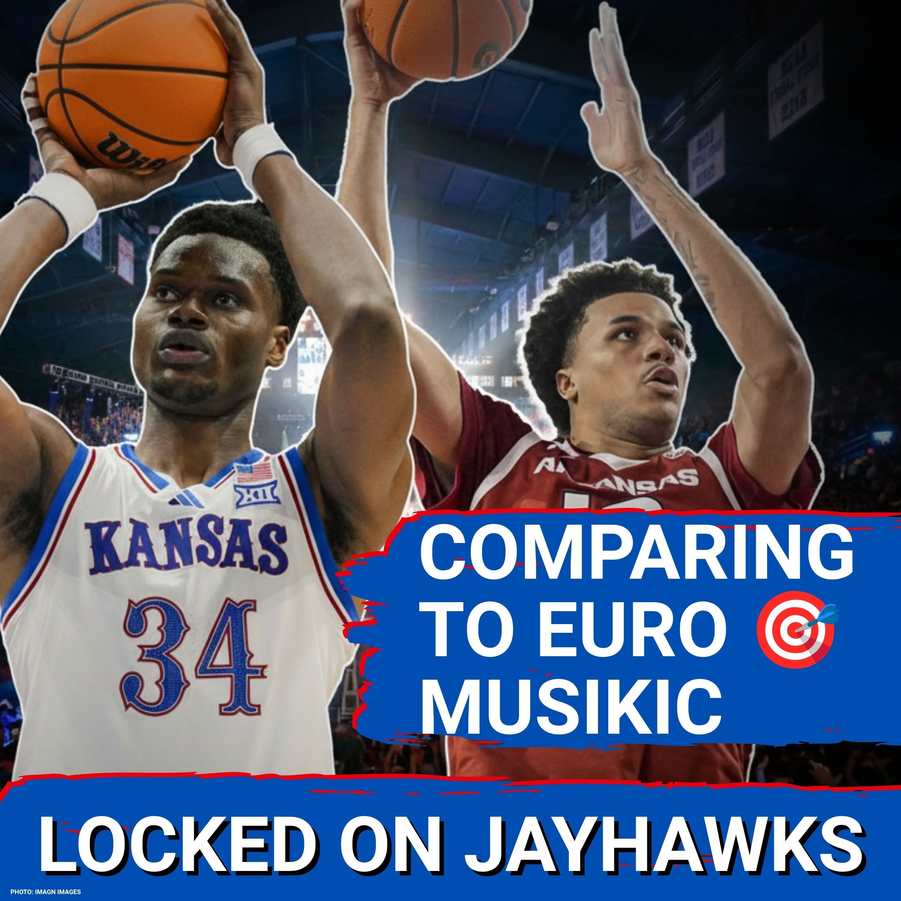 HEAD-TO-HEAD: Jayhawks Evaluate Mihailo Musikic vs Arkansas Center Malique Ewin & KU Big Paul Mbiya