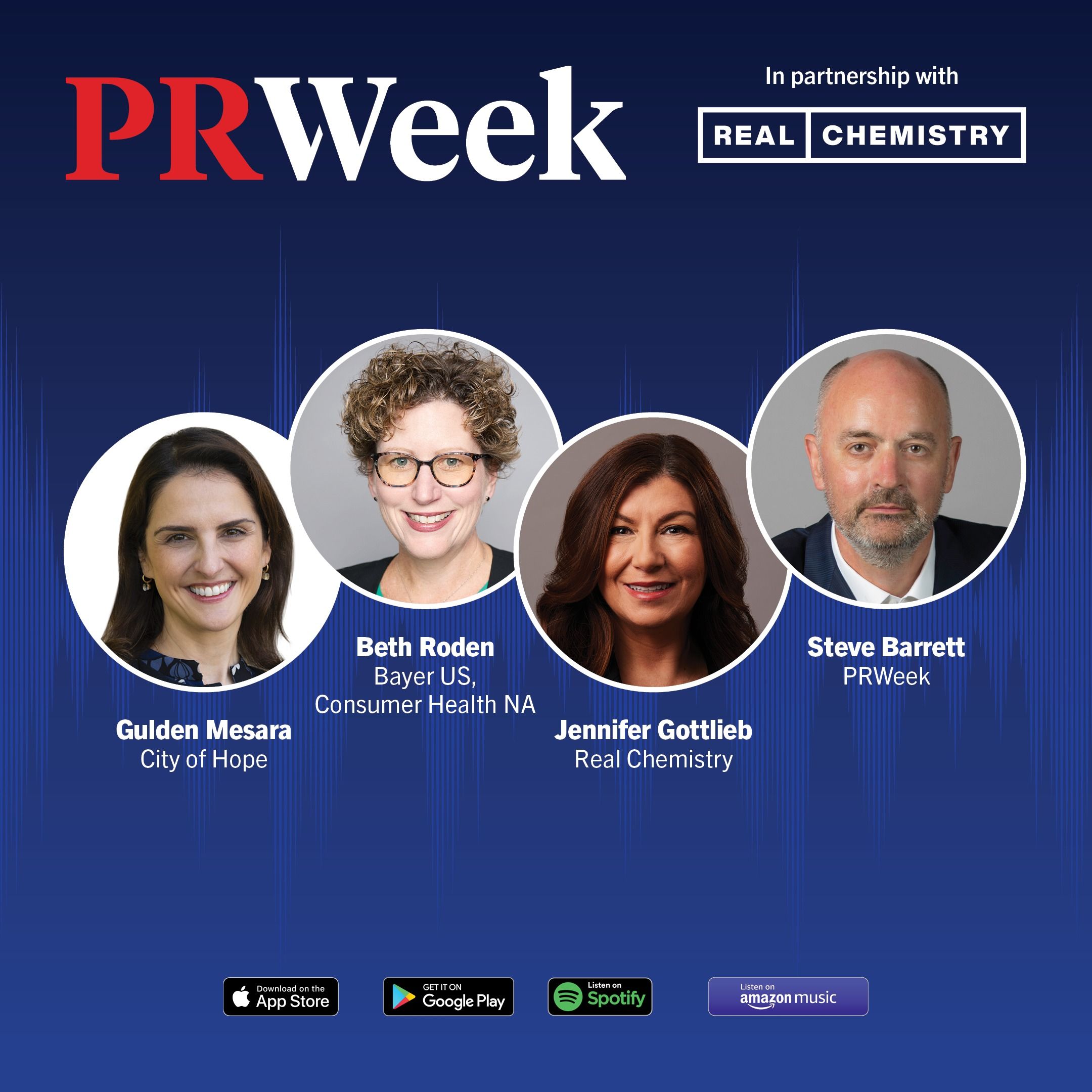 PRWeek health influencers share key themes for 2024, a podcast sponsored by Real Chemistry episode artwork