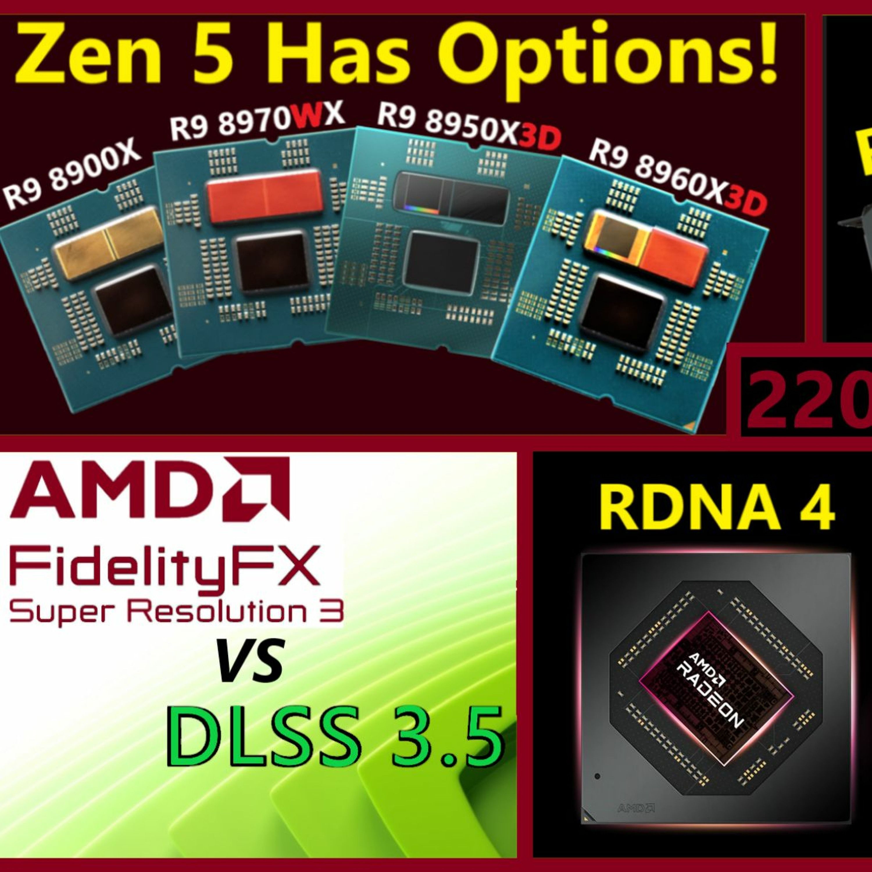 220. Zen 5 X3D Hybrids, RX 7800 / 7700 XT, FSR 3 v DLSS 3.5, RDNA 4, Linus Tech Tips
