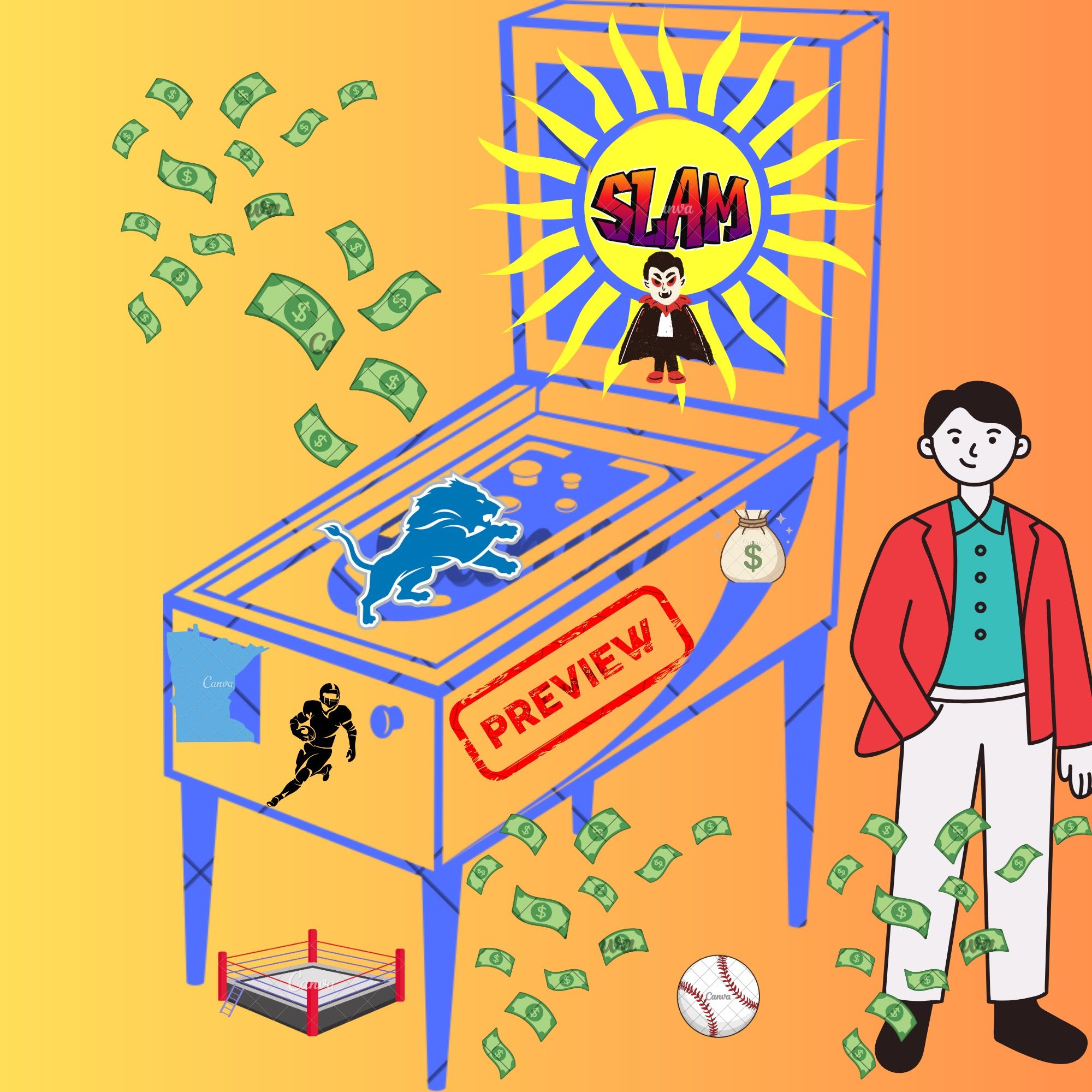 Episode 106- "Gibbs Holds In on SummerSlam Eve" or "Tommy's Pinball Cult" (7-31-26) episode artwork