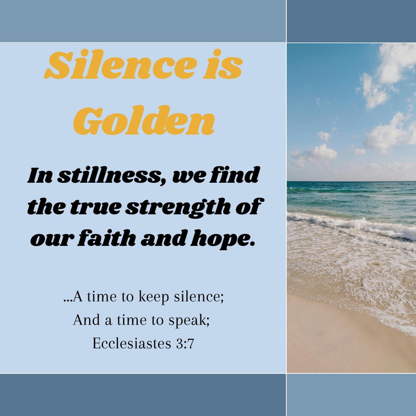 Silence is Golden Silence is Golden