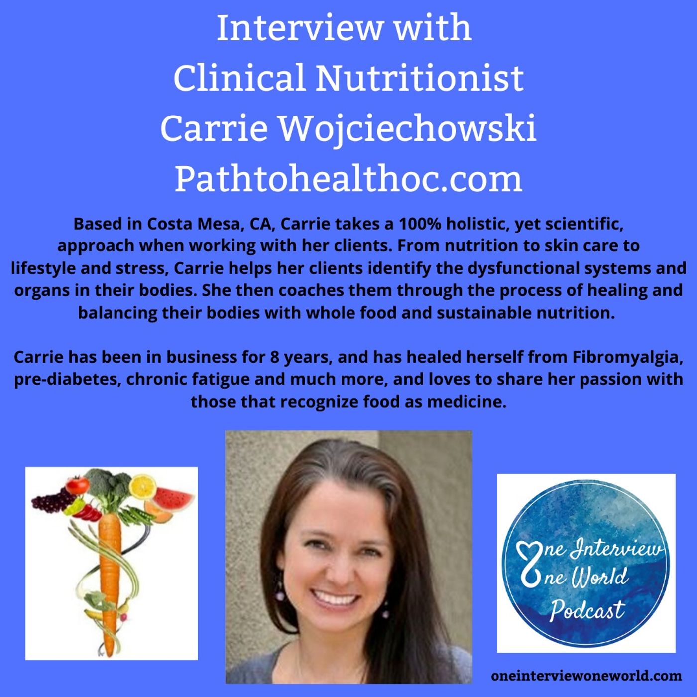 Carrie Wojciechowski shares about being a Clinical Nutritionist.