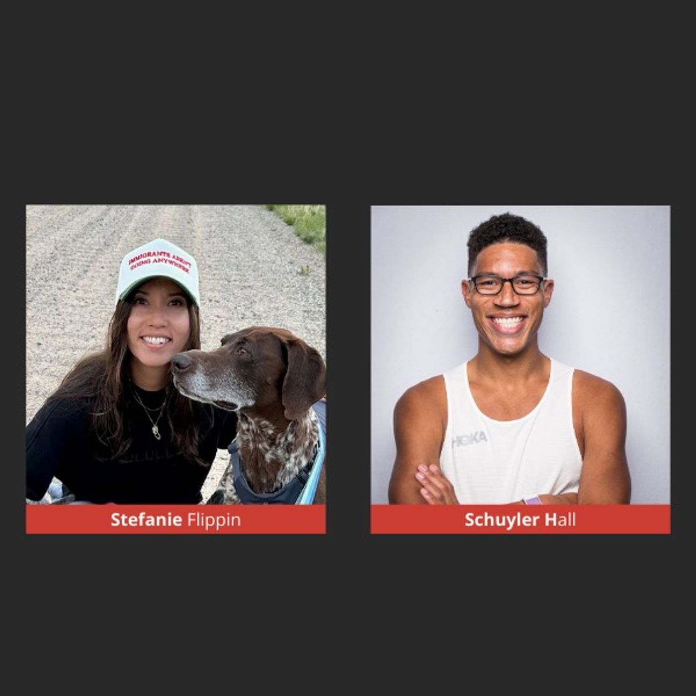 Stefanie Flippin with Schuyler Hall, Ultrarunning Commentator