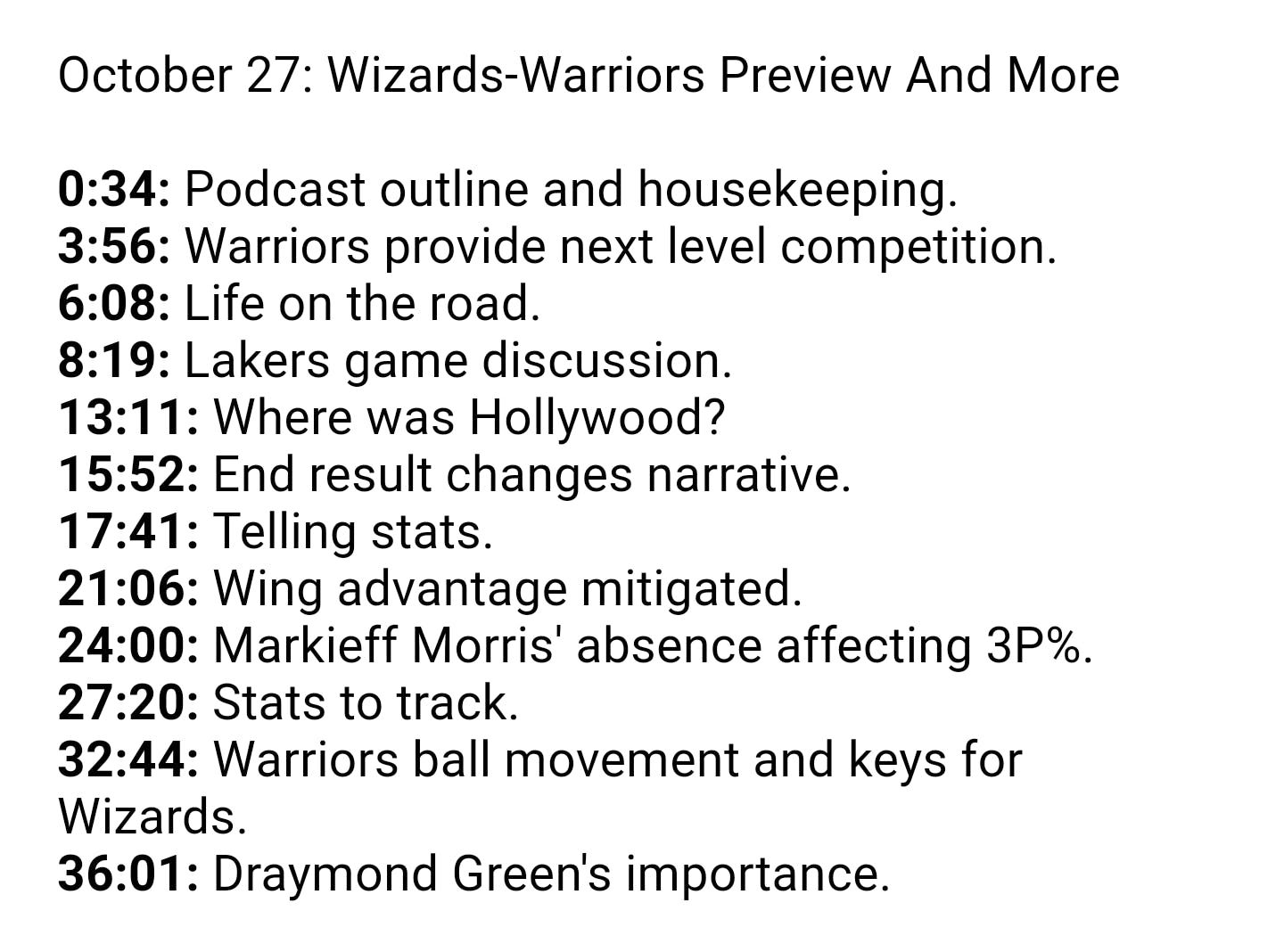 LOCKED ON WIZARDS, 10-27-17 -- Warriors, come out and play