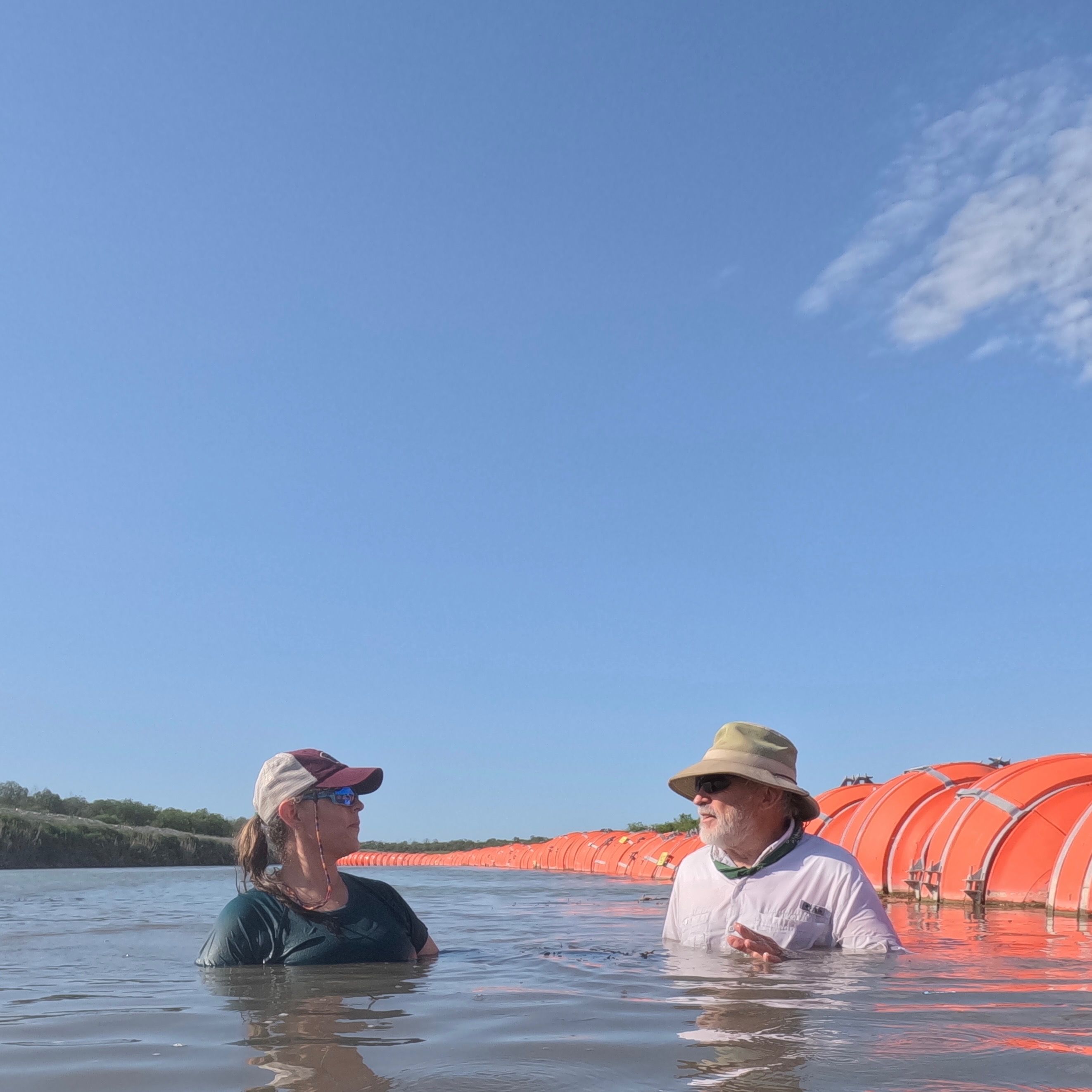The US Mexico Border, the Rio Grande, a Floating Fence