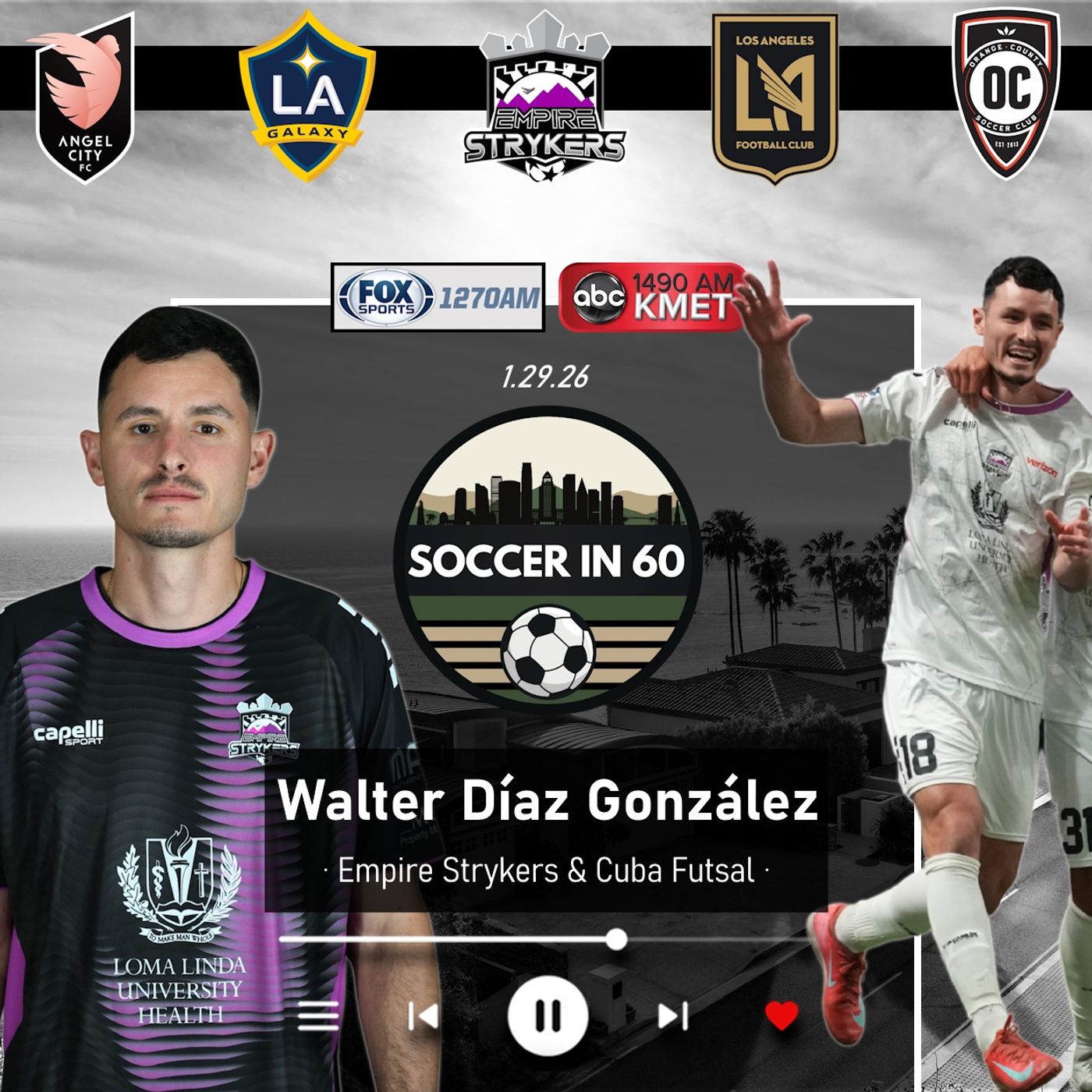 1/29 with Empire's ex-Cuba futsal star Walter Díaz González