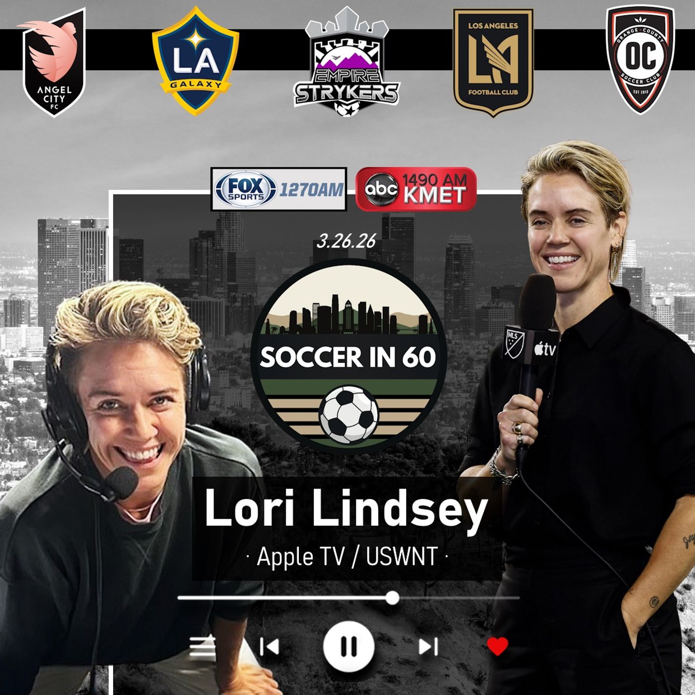 Apple TV’s former USWNT star Lori Lindsey (3/26/26)