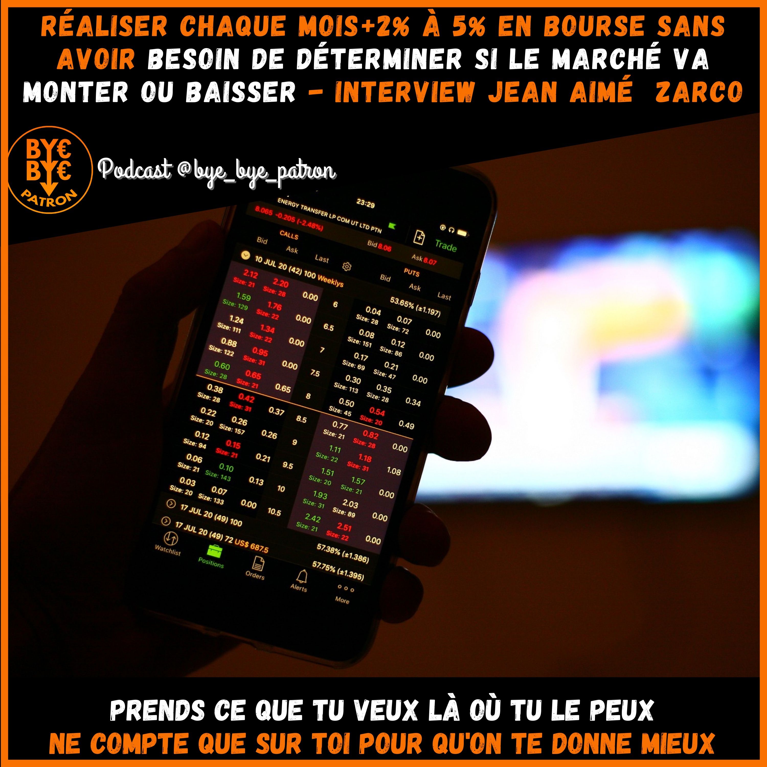 Réaliser +2 à 5 pour cent par mois en bourse sans avoir besoin de savoir si celle-ci va monter ou non - Interview Jean-Aimé Zarco