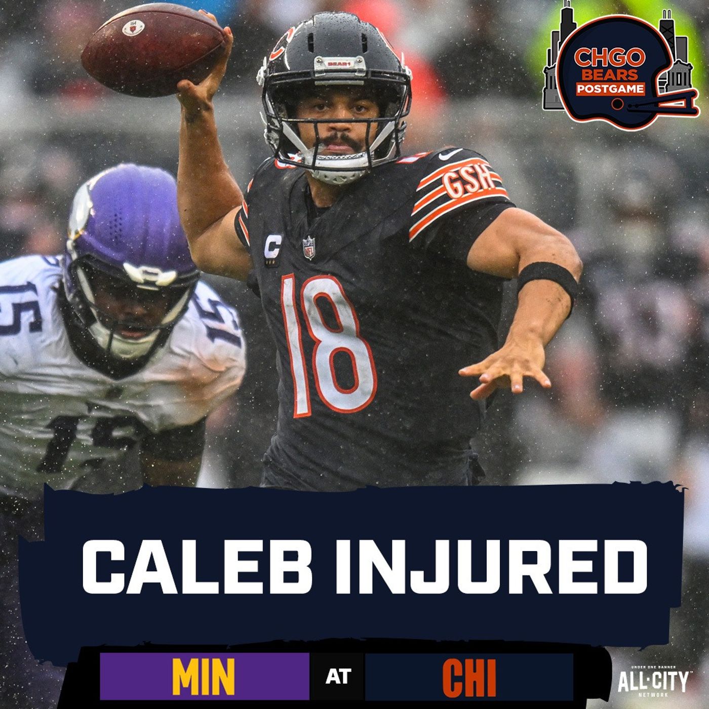 BEARS POSTGAME: Caleb Williams INJURED, Chicago Prays for Good News After Loss to MIN | CHGO Bears