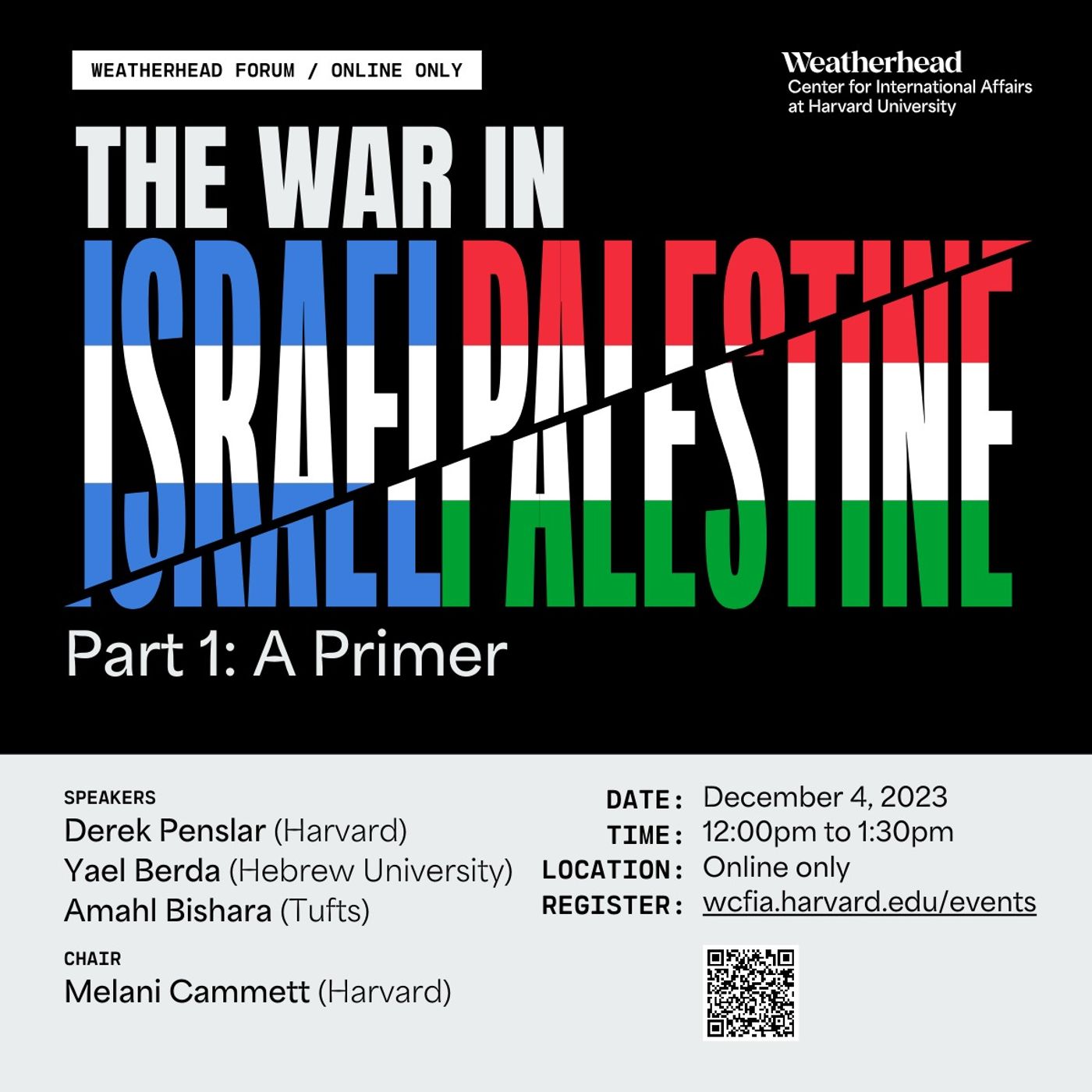 Weatherhead Forum / The War in Israel/Palestine Series / Part 1: A Primer with Derek Penslar episode artwork