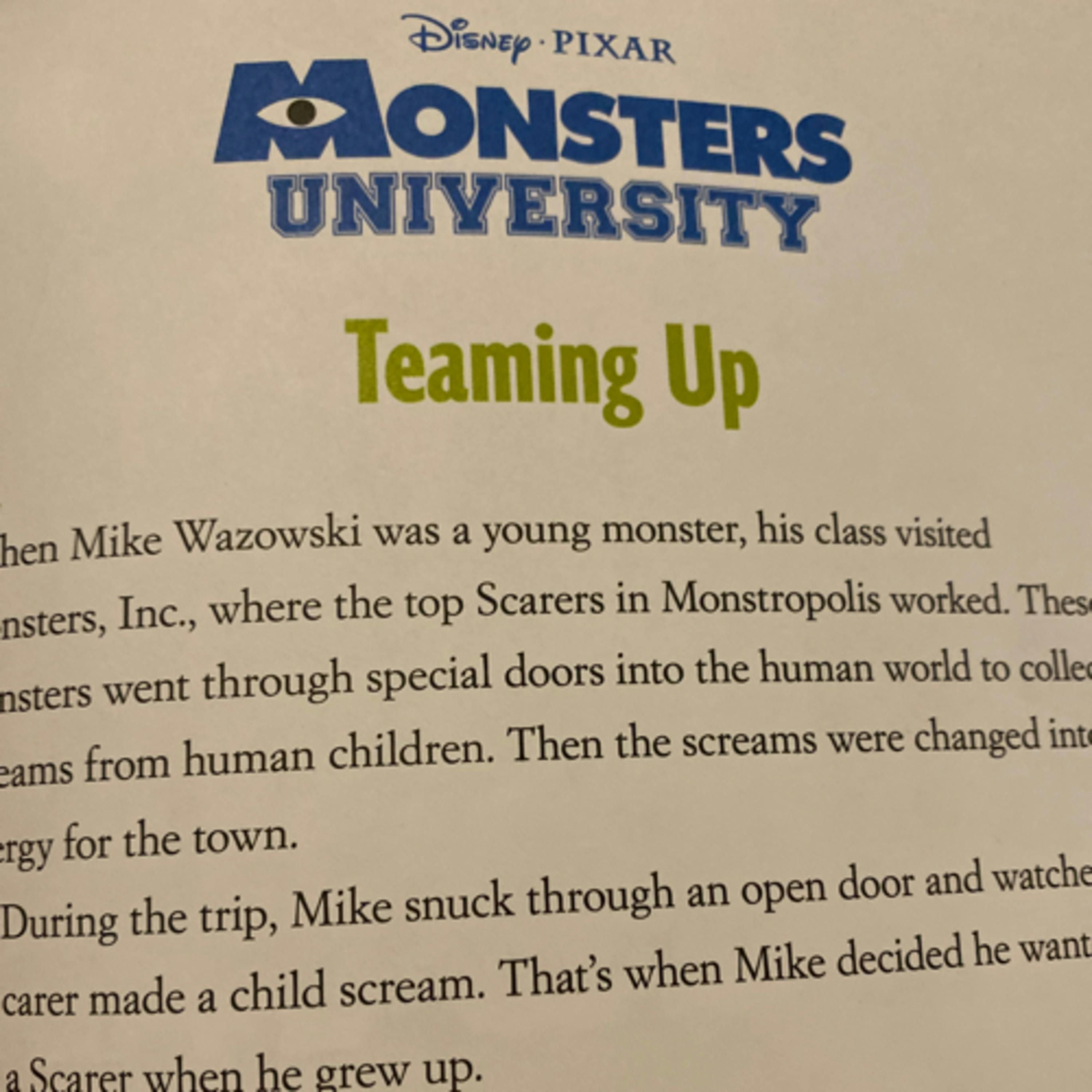 5 Minute Disney Pixar Stories: Monsters University - Teaming Up