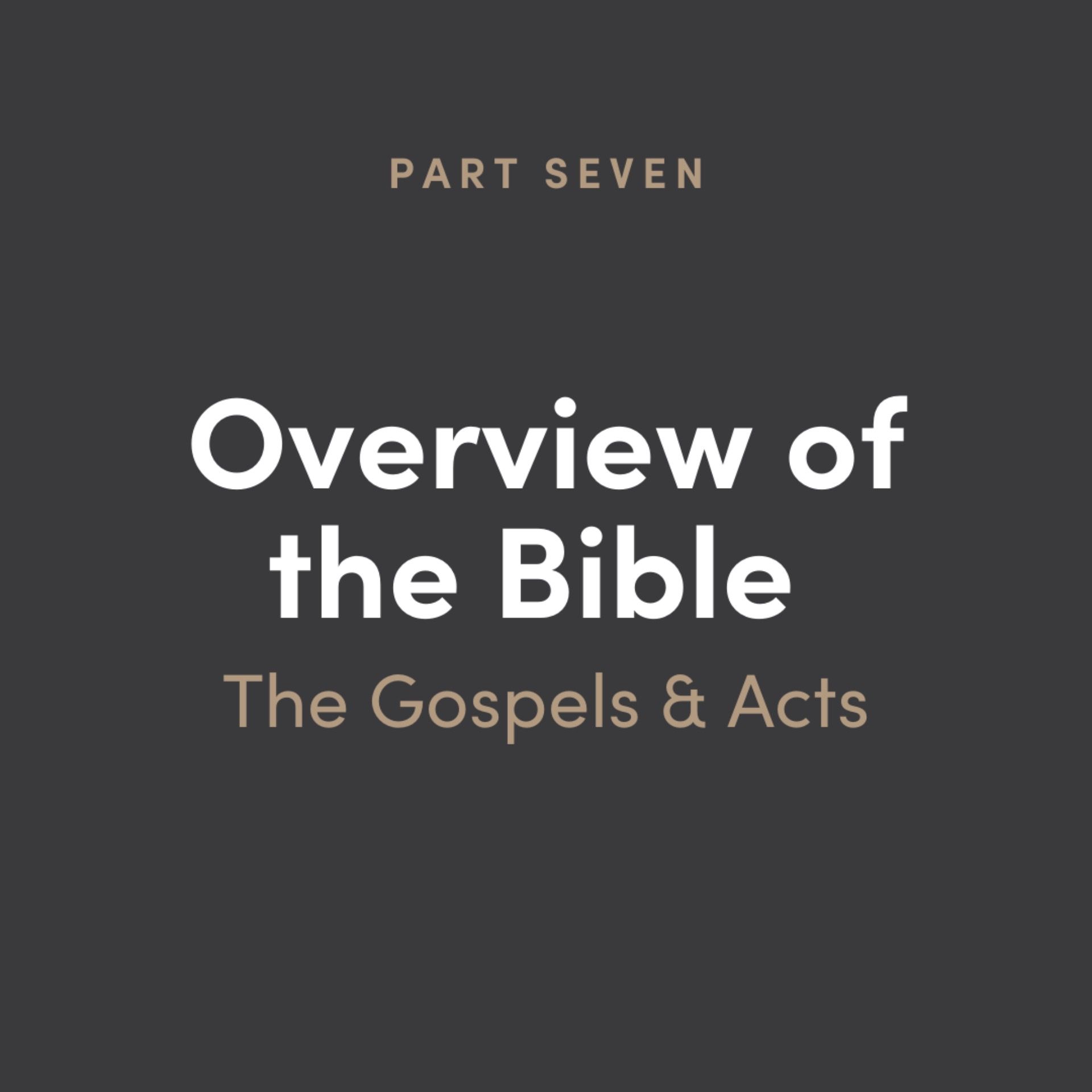 Overview of the Bible Part 7: The Gospels and Acts