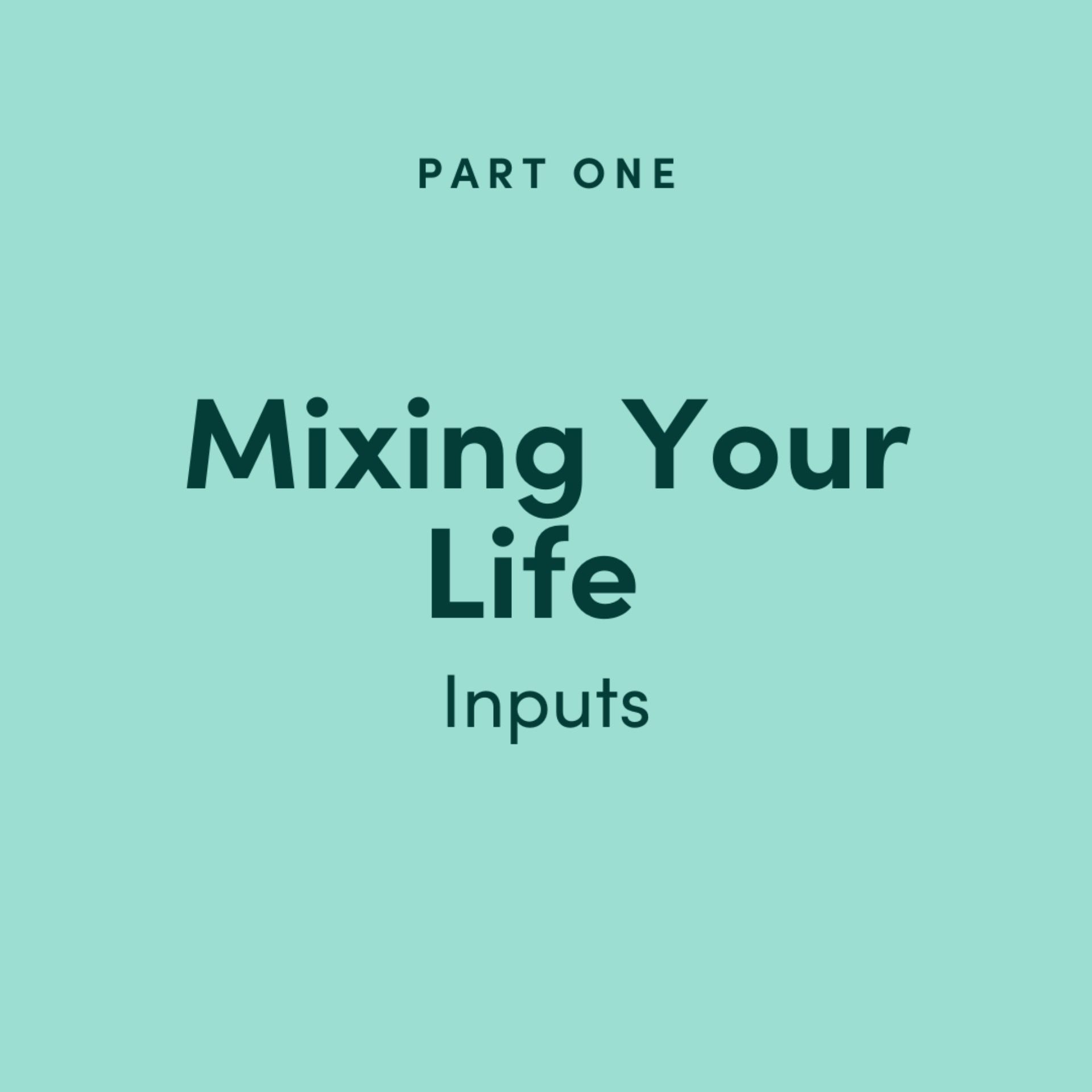 Mixing Your Life 1: Inputs