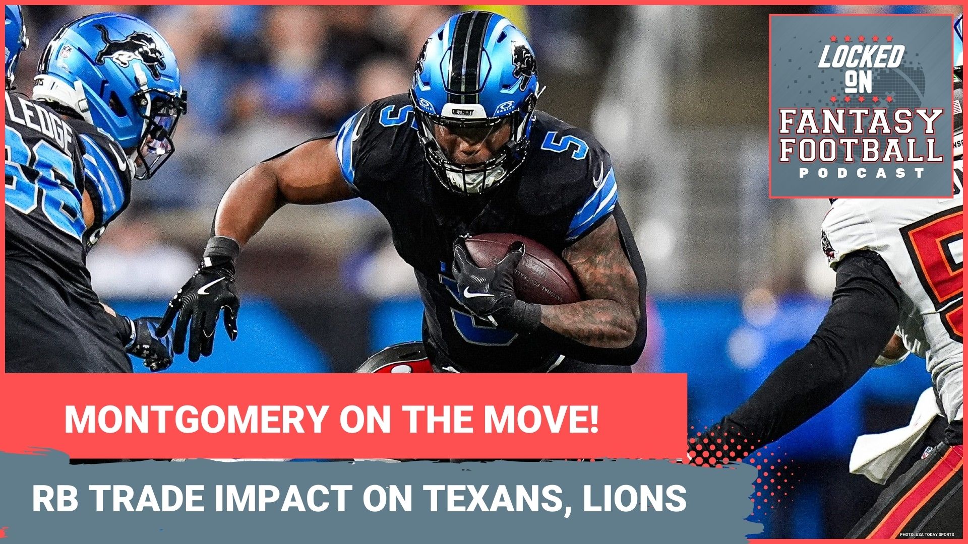 David Montgomery TRADED: Fantasy IMPACT on Texans NEW RB, Lions' Jahmyr Gibbs & MORE