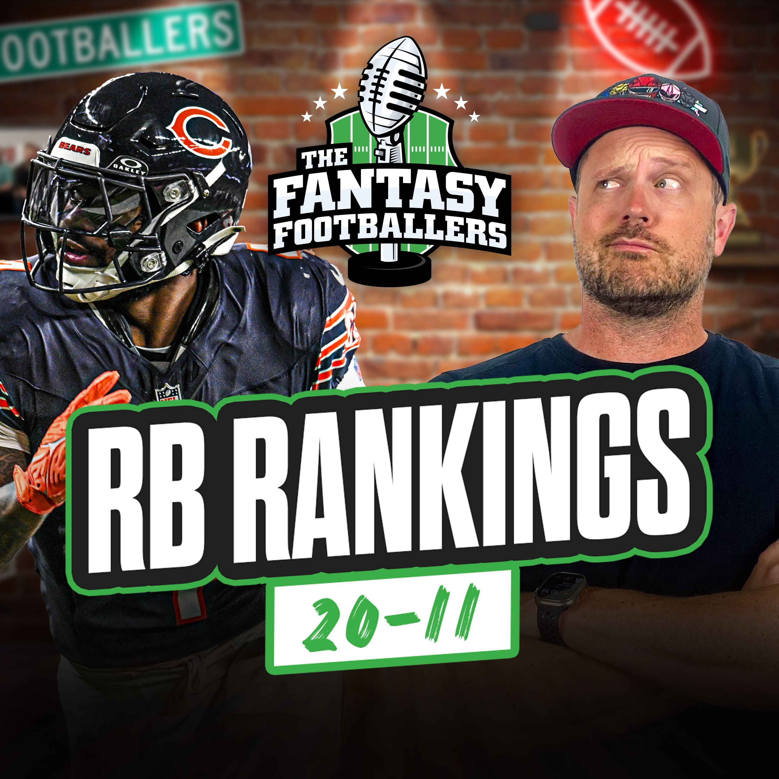 RB Rankings Countdown: 20-11 + ADP Risers - Fantasy Football Podcast for 8/11 artwork