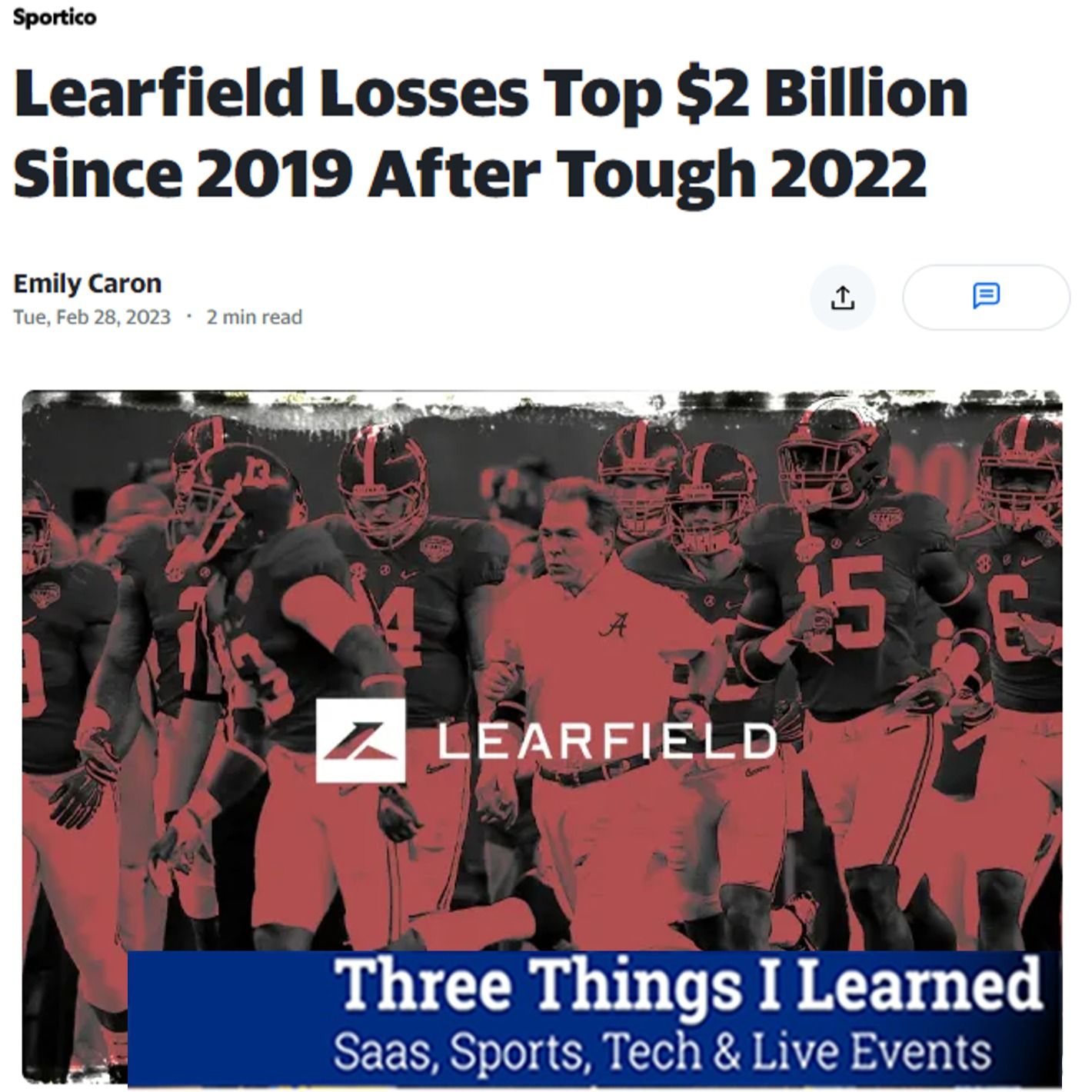 Three Things I Learned In SaaS, Sports Tech & Live Events 5.22.23