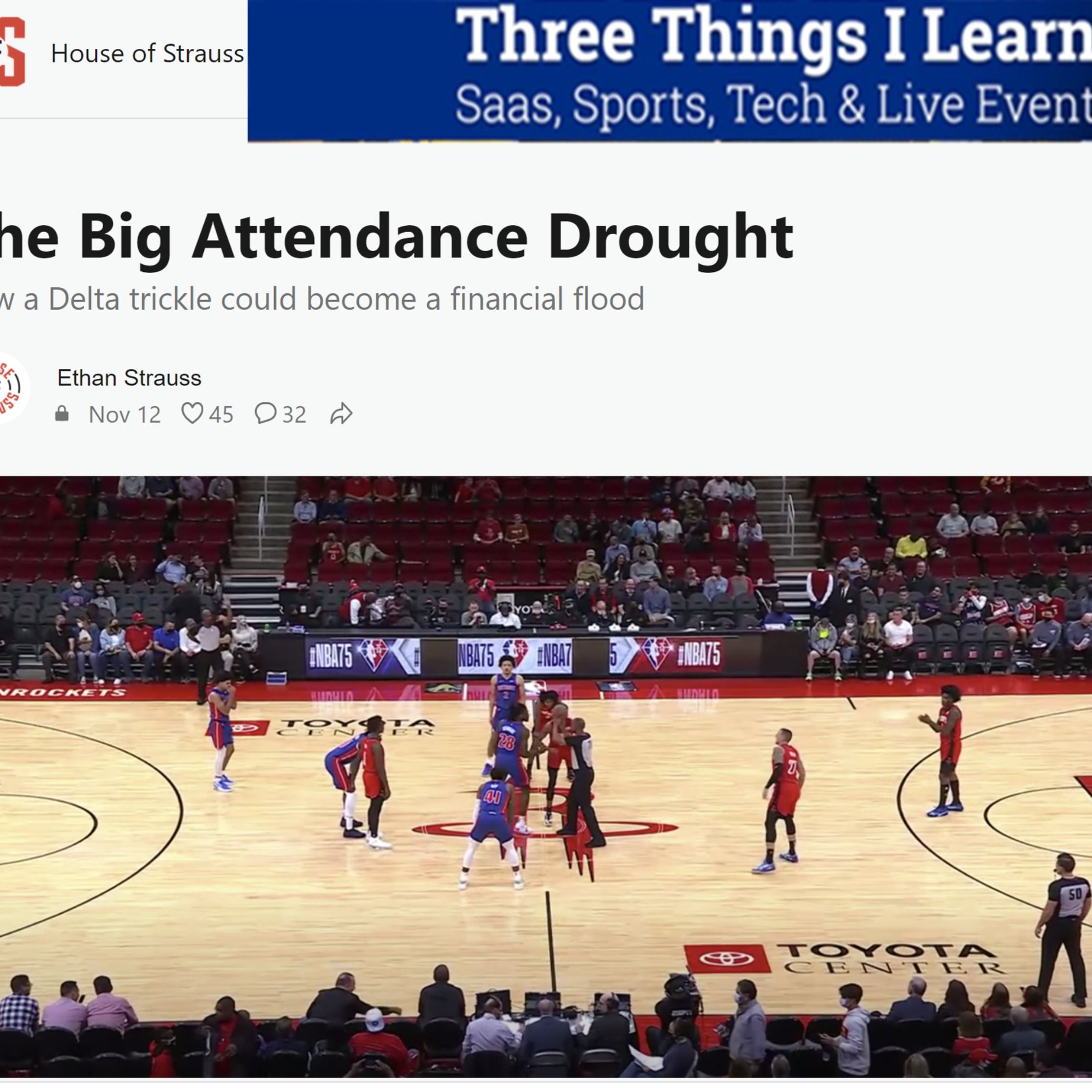 Three Things I Learned In SaaS, Sports, Tech & Live Events Podcast