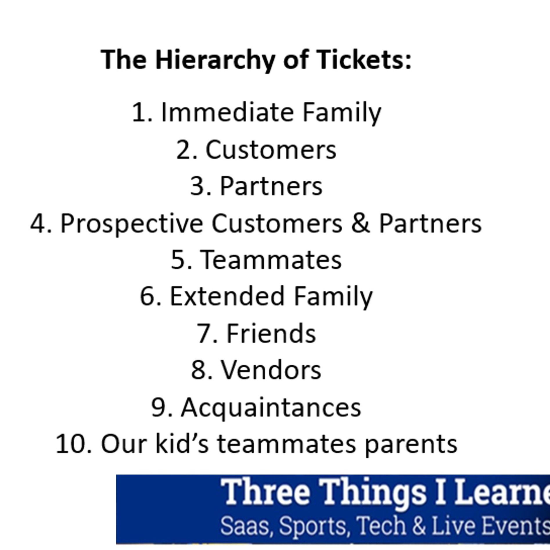 Three Things I Learned In SaaS, Sports, Tech & Live Events Podcast
