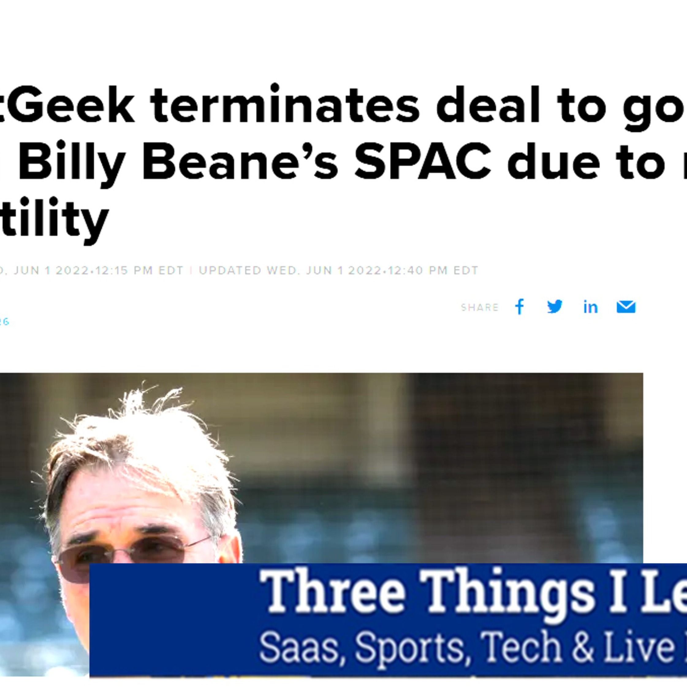 Three Things I Learned In SaaS, Sports, Tech & Live Events Podcast