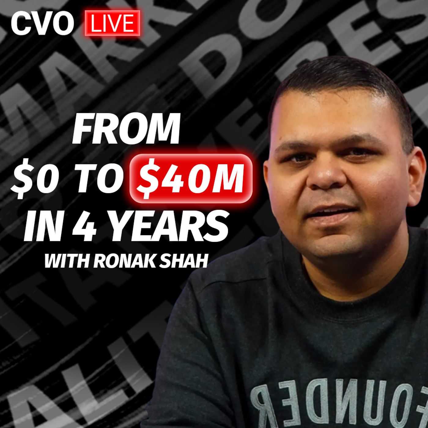 The CVO Live podcast with Ronak Shah: Growing and eCommerce from $0 to $40M in 4 years