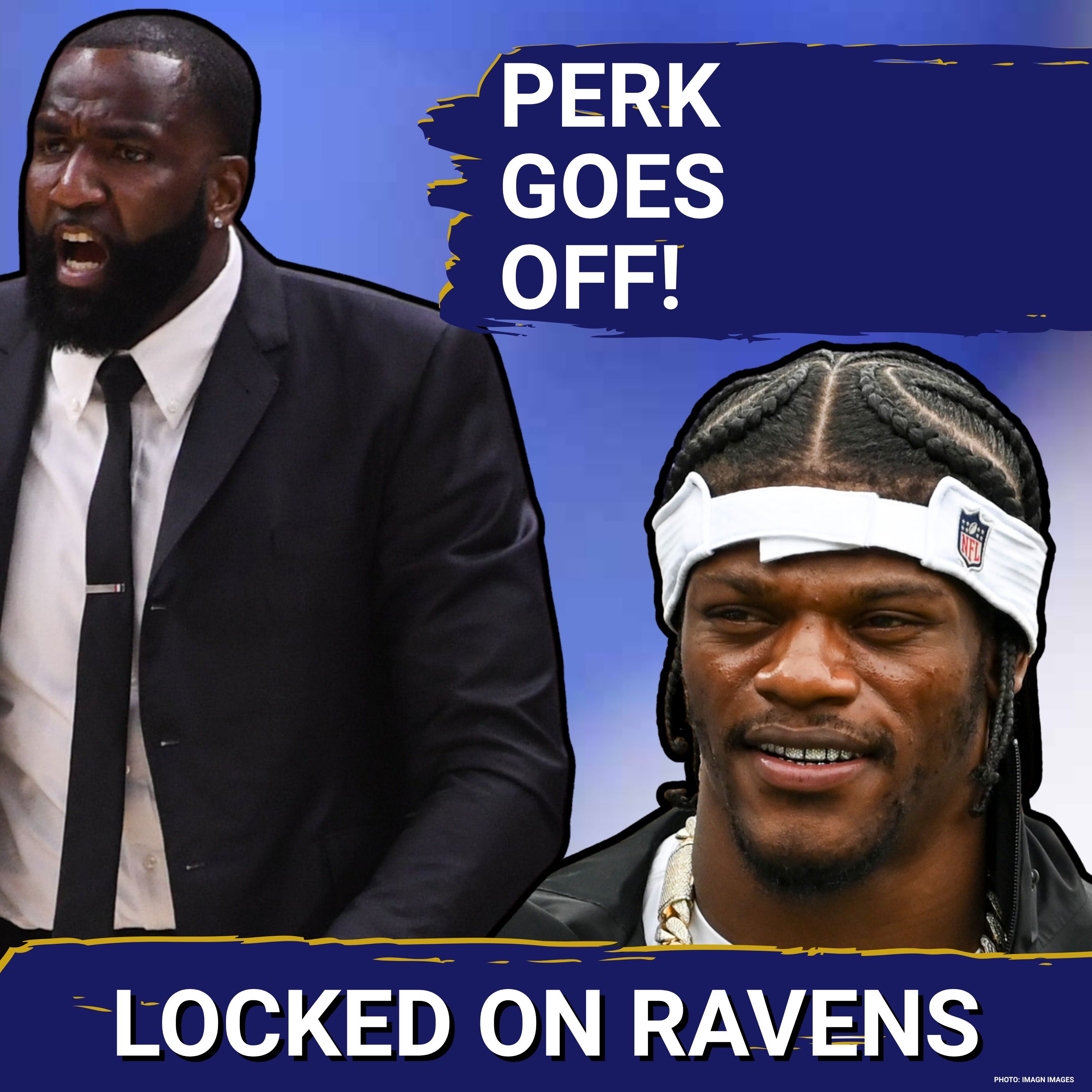 Kendrick Perkins GOES SCORCHED EARTH in Lamar Jackson's defense, Baltimore Ravens OL QUICKLY retires episode artwork