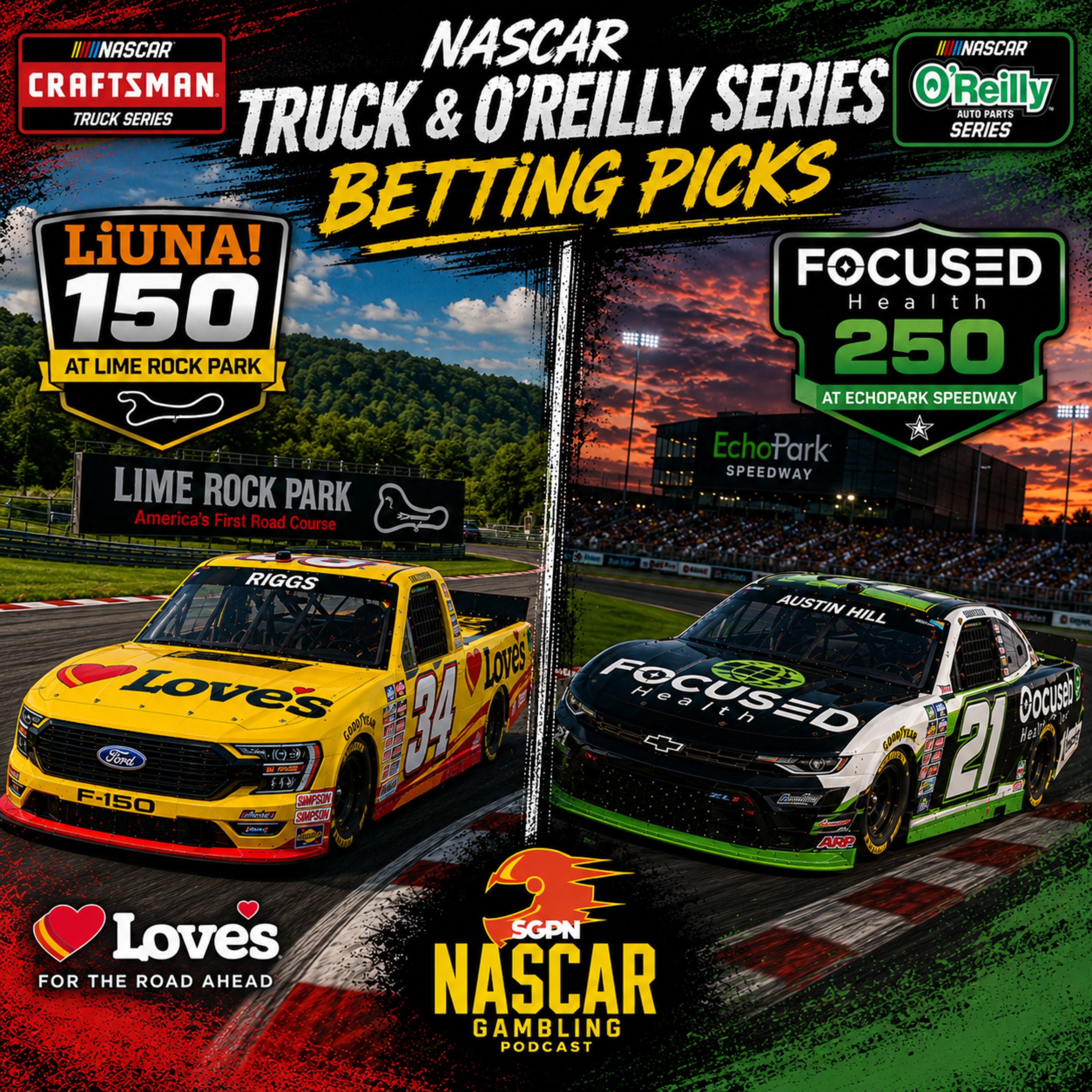 LiUNA 150 & Focused Health 250 Betting Picks 2026 I NASCAR Gambling Podcast (Ep. 829) episode artwork