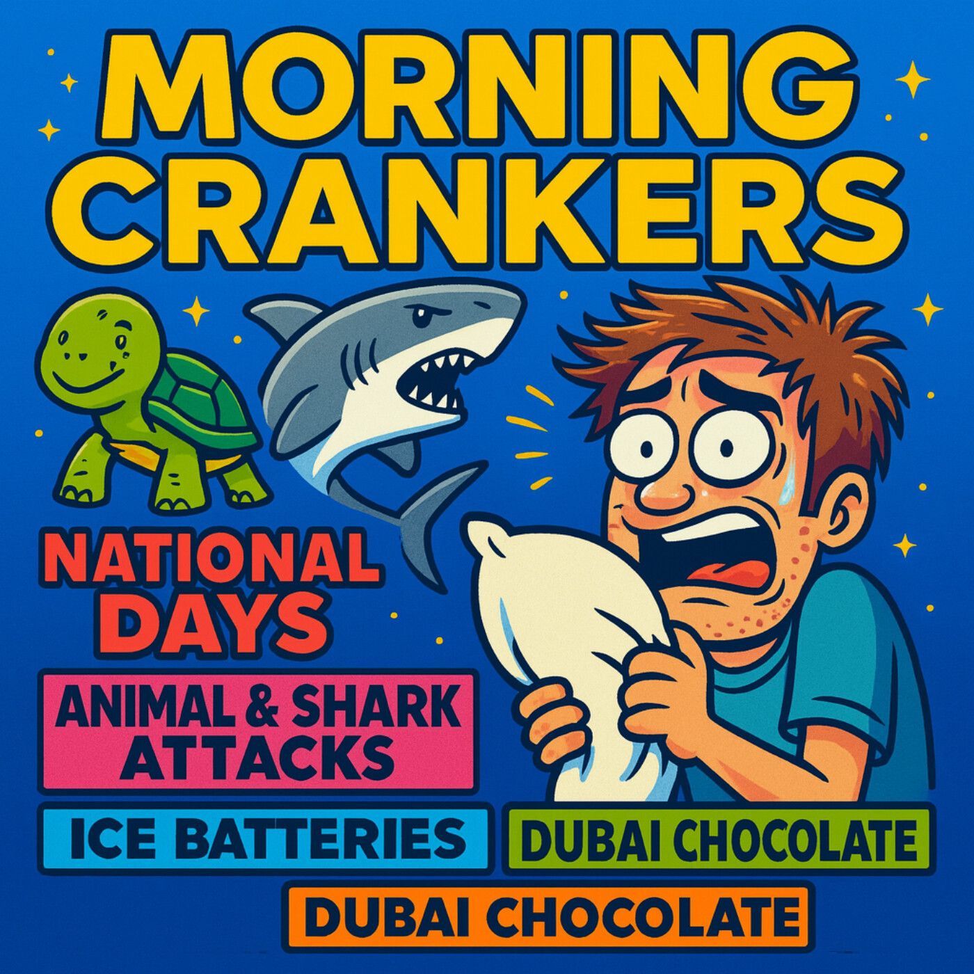 154: "When Nature Bites Back: Sharks, Squirrels, and Science Queens – Morning Crankers Laugh Through October 10th" episode artwork