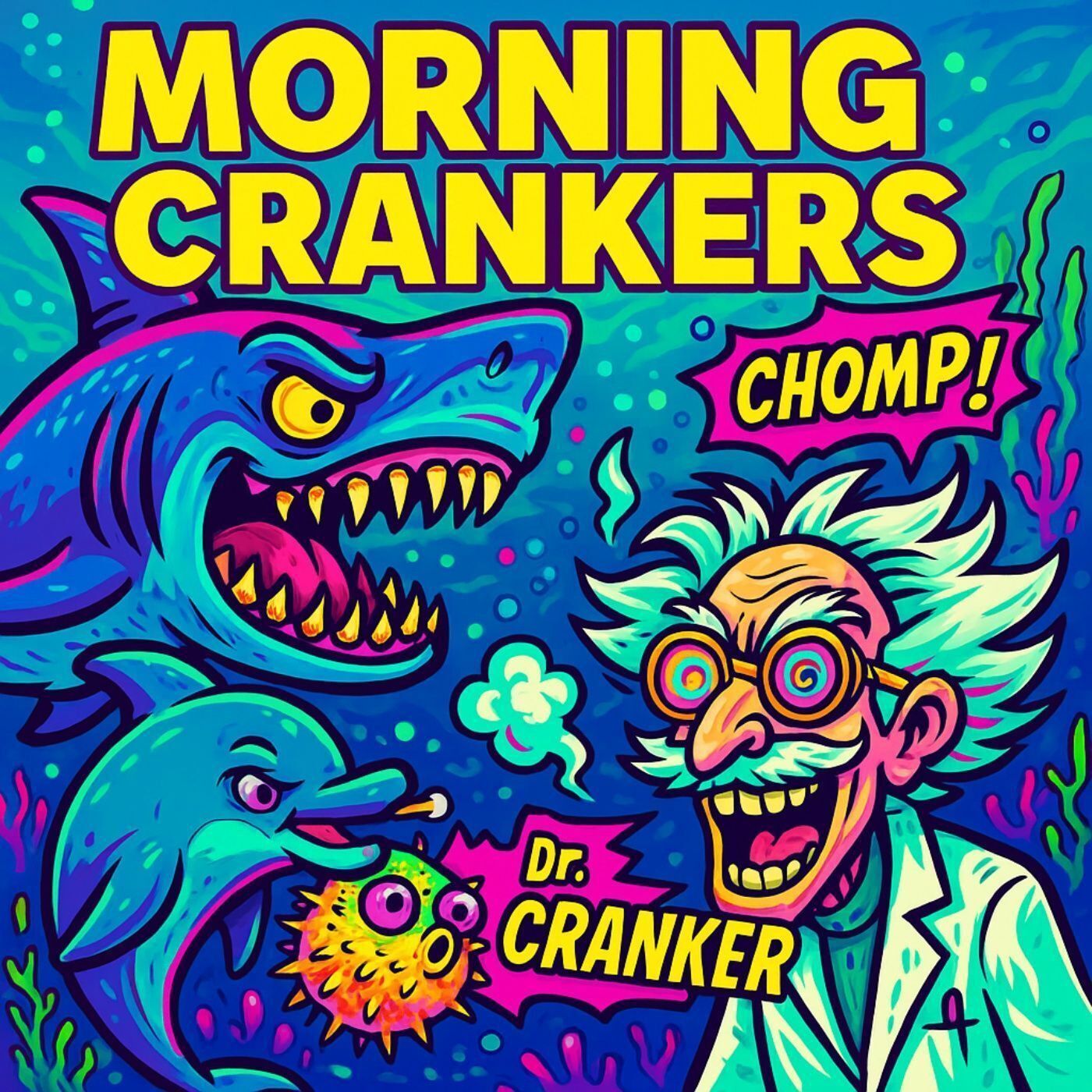 "Morning Crankers: Shark Myths, Puffed-Up Dolphins, and Dr. Cranker’s Debut!" episode artwork