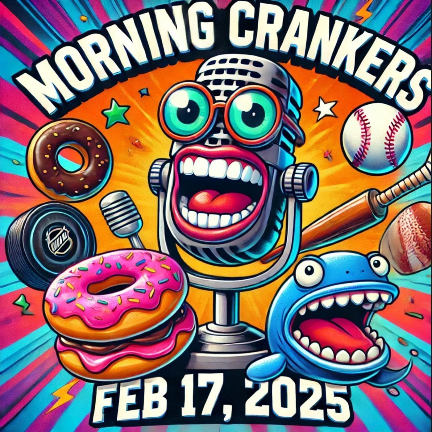 🎙️ Morning Crankers | Presidents Day, Famous Birthdays & Sports Showdown | Donut Review & Whale Poop?! | 2/17/2025