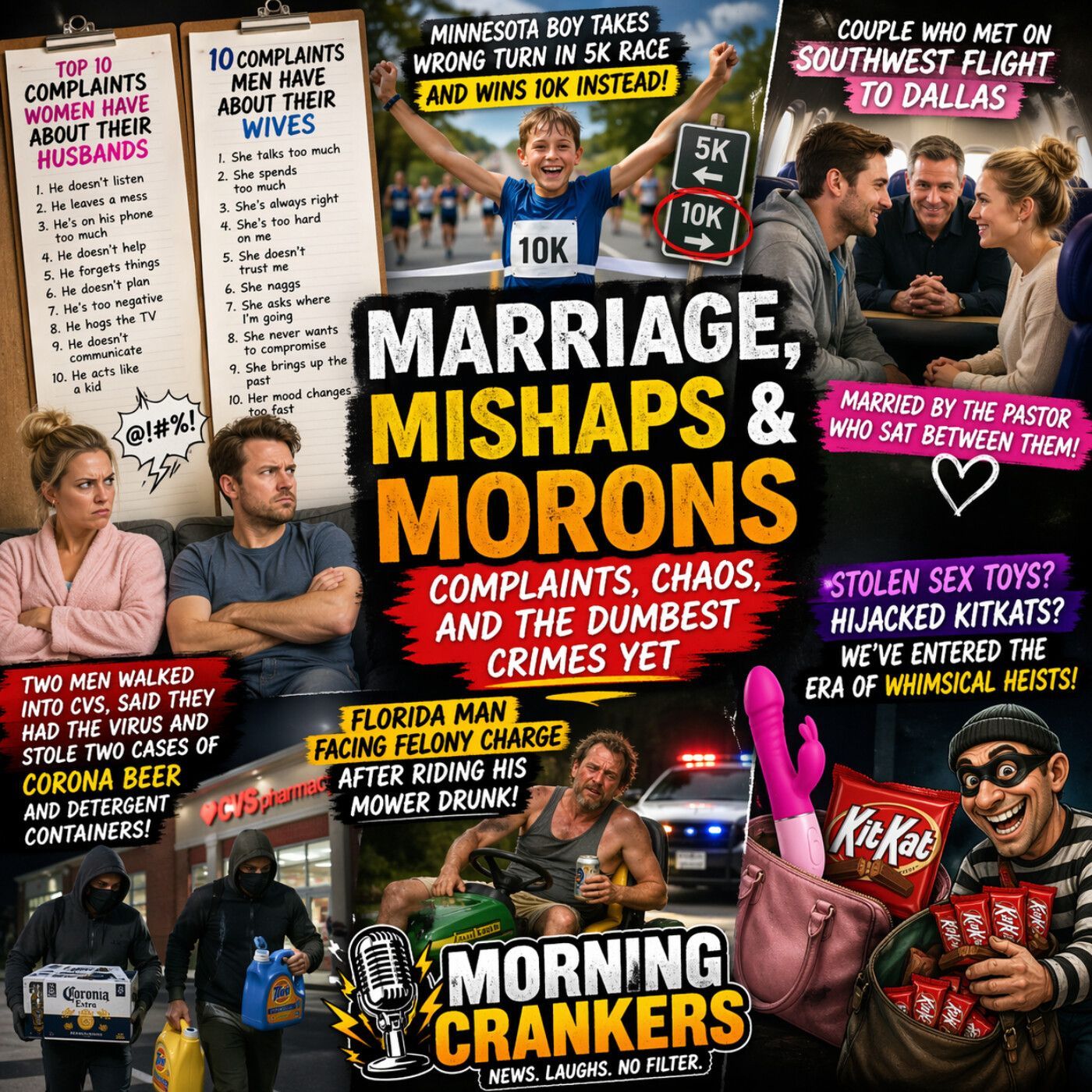 174: Marriage, Mishaps & Morons Complaints, Chaos, and the Dumbest Crimes Yet episode artwork
