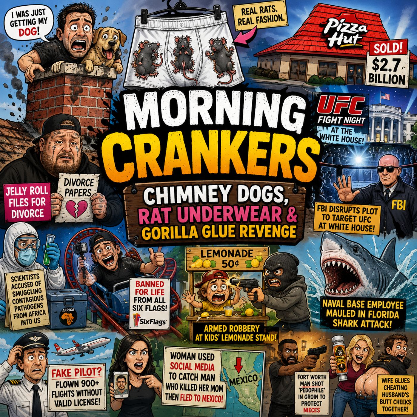 182: Morning Crankers: Chimney Dogs, Rat Underwear & Gorilla Glue Revenge episode artwork