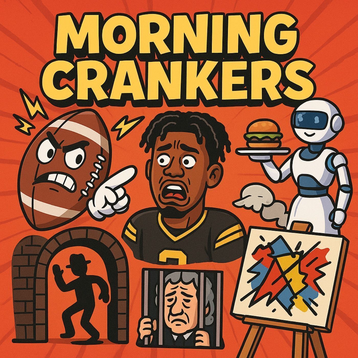 "Draft Day Drama, Robot Waiters, and Roasting the NFL | Morning Crankers" episode artwork