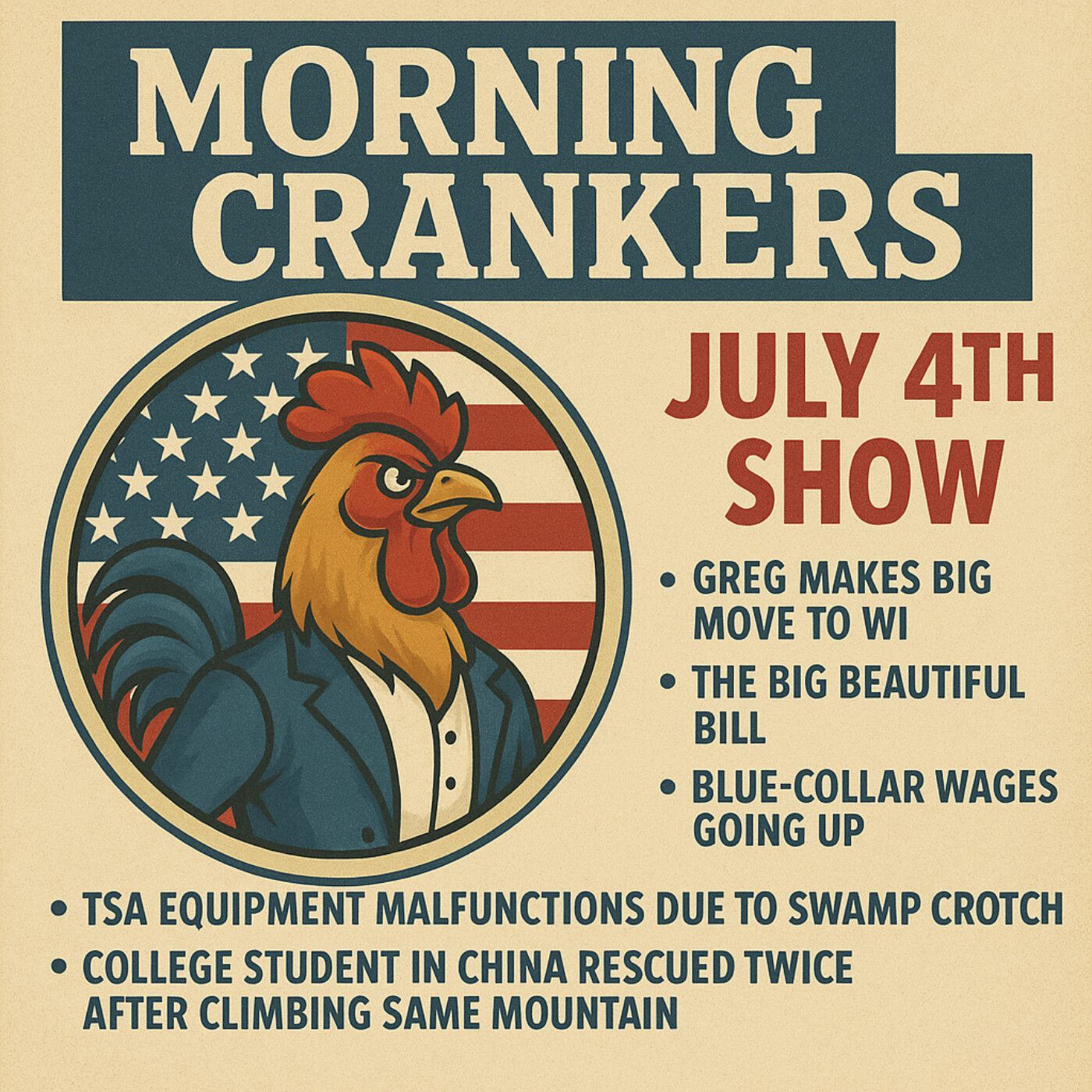 Morning Crankers July 4th were back episode artwork