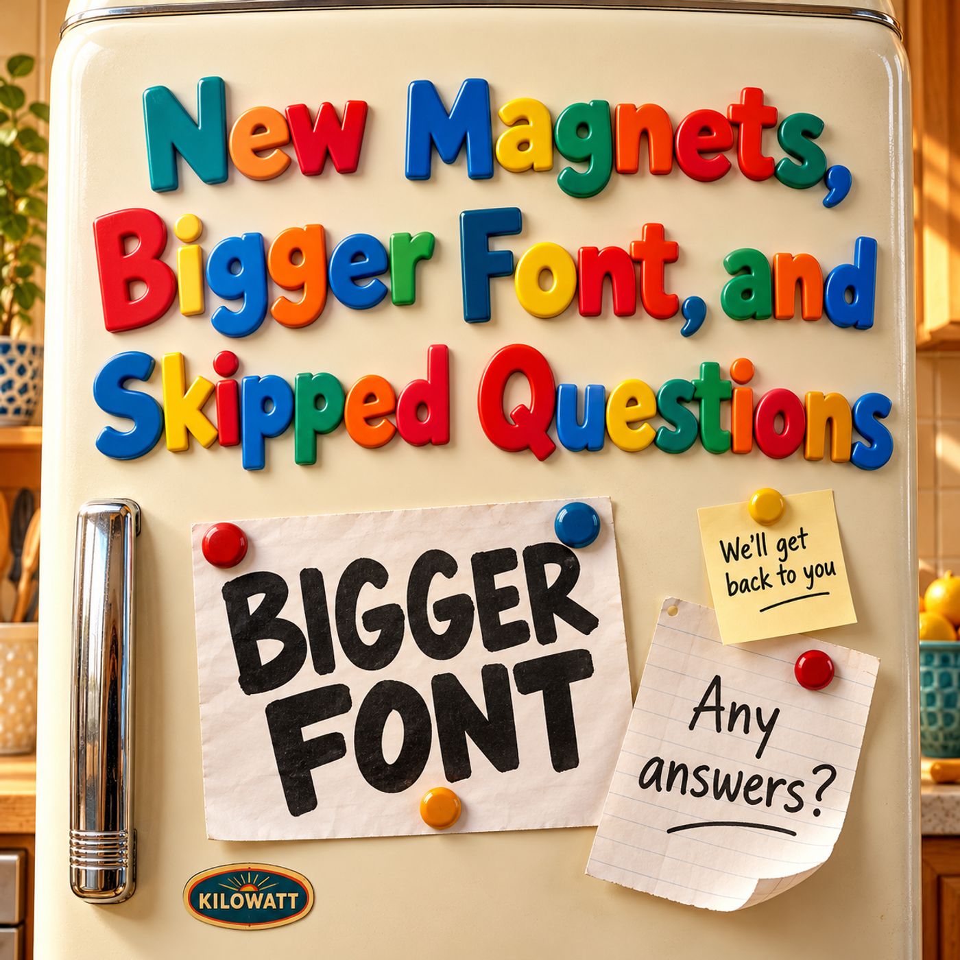 New Magnets, Bigger Font, and Skipped Questions episode artwork
