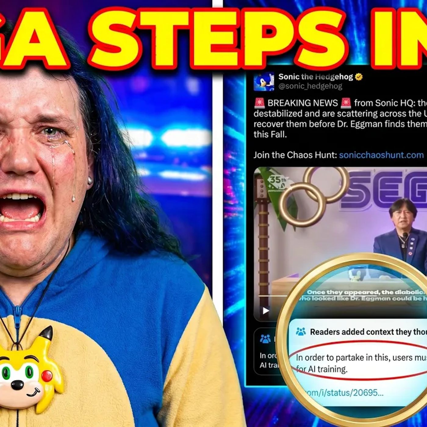 SEGA Steps In It! Sonic Contest MINES Your Data to Train AI?! — Clownfish TV Podcasts cover