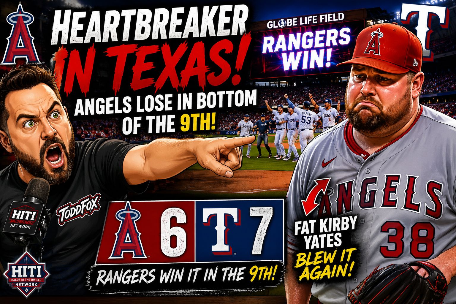 Kirby Yates Gives Up Walk-Off as Rangers Win 7-6 | ToddFox Postgame Show