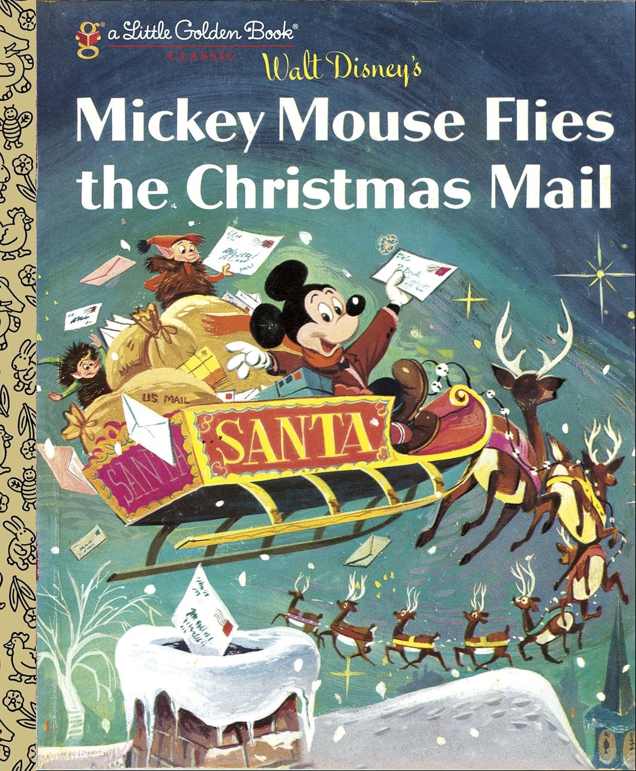 Mickey Mouse Flies the Christmas Mail (Little Golden Book)