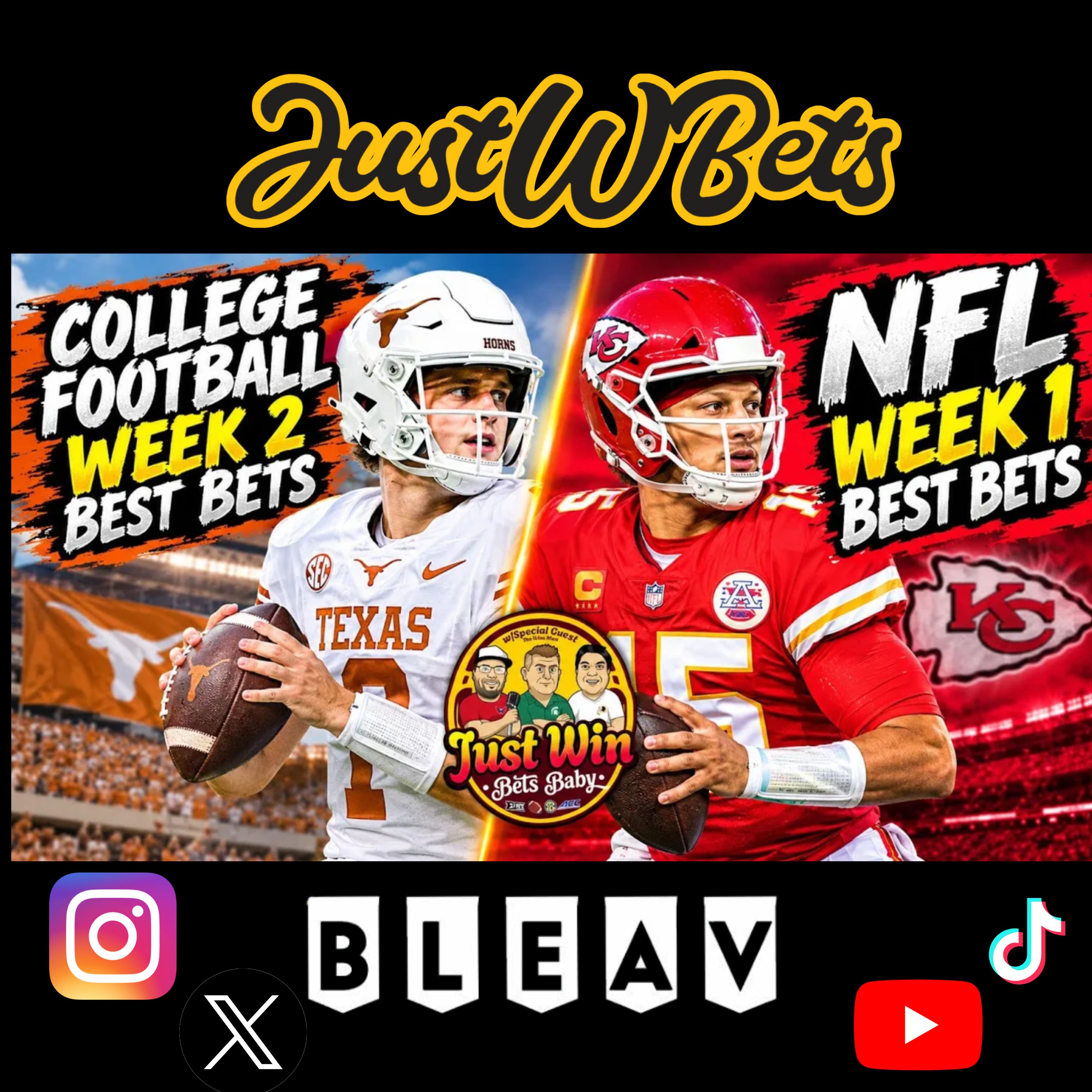 NFL & College Football BEST BETS!  + NFL Survivor Pick (9.11.26) episode artwork