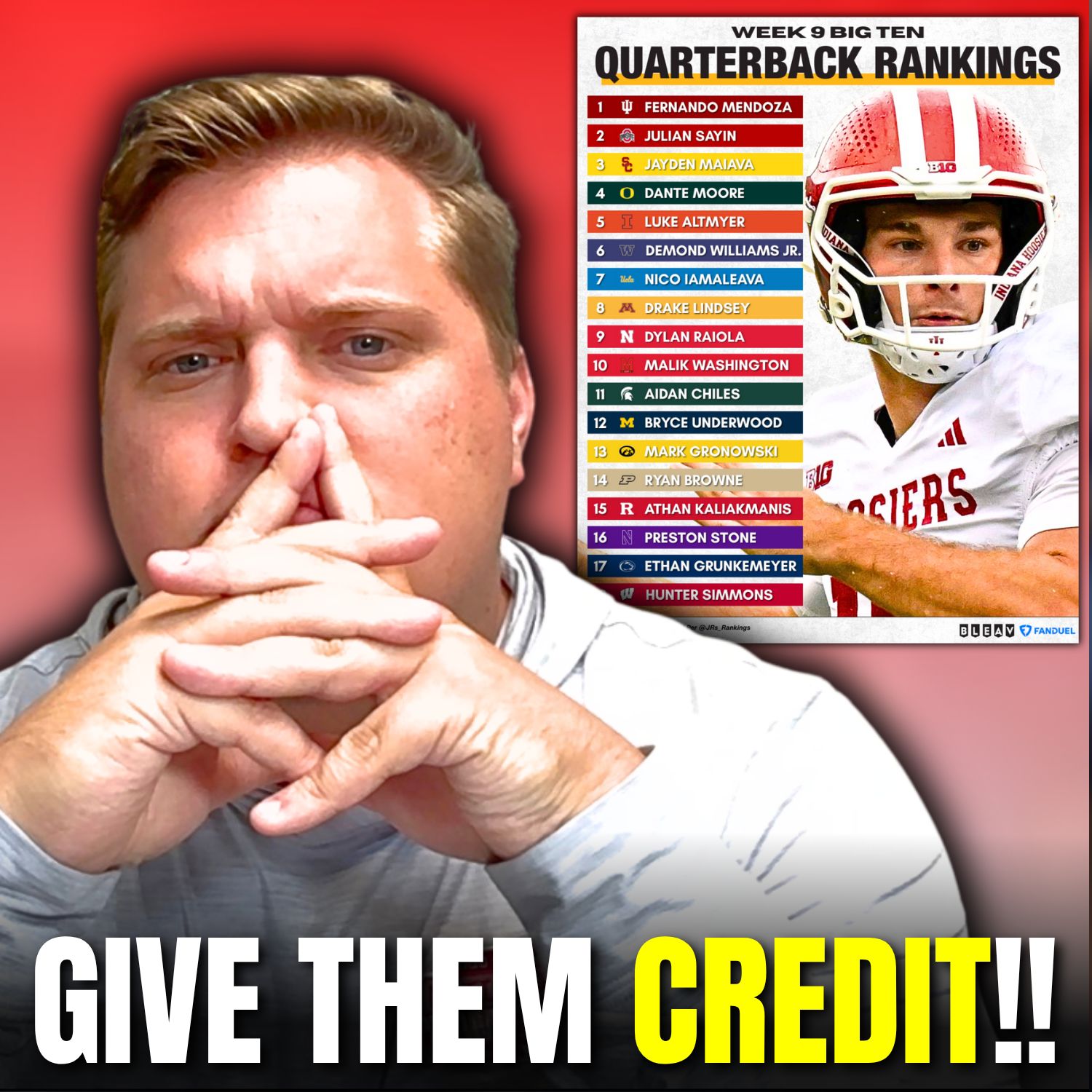 What makes Fernando Mendoza and Julian Sayin great QBs? Big Ten Quarterback Rankings Entering Week 9