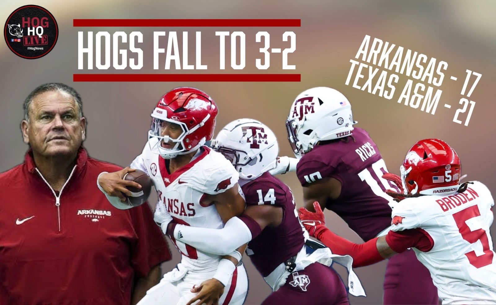 Hog HQ Live Ep #43: Hogs Go Down in Arlington. What's Next for Arkansas? episode artwork