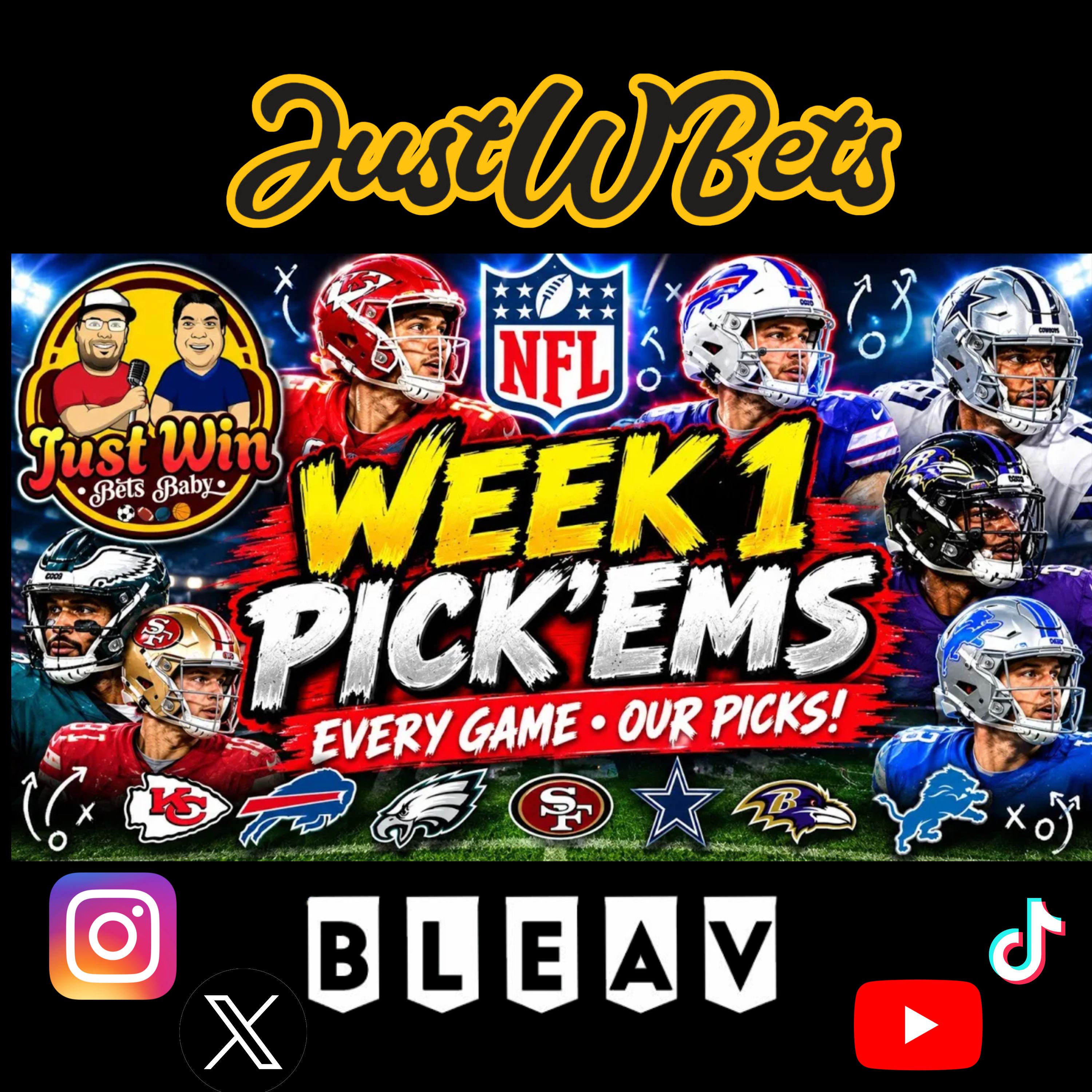 NFL WEEK 1 PICK’EMS  Every Game Winner Picked! & Best Bets! episode artwork